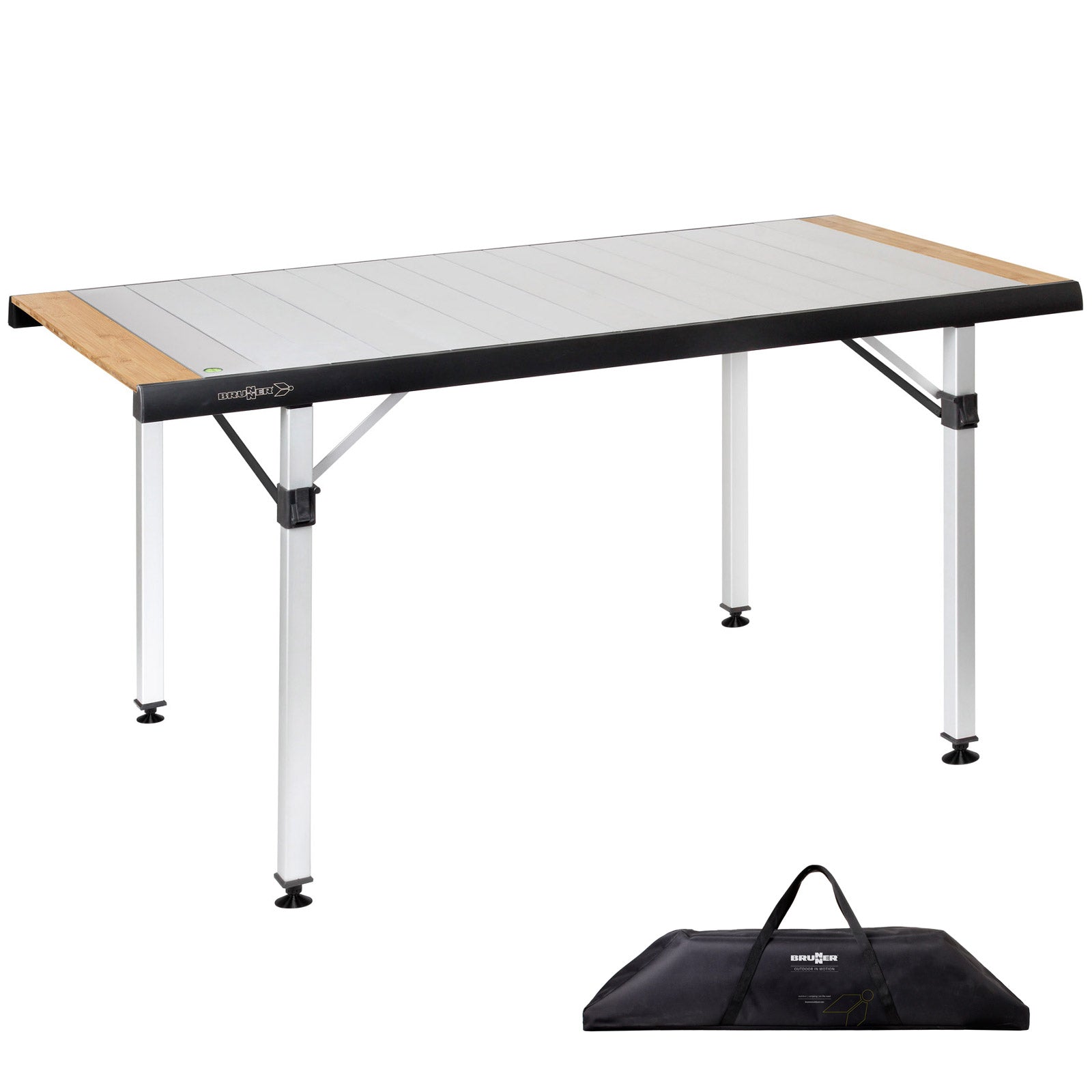 BRUNNER camping table, rolling table, Quadra Tropic 6, folding table, garden folding table, aluminum