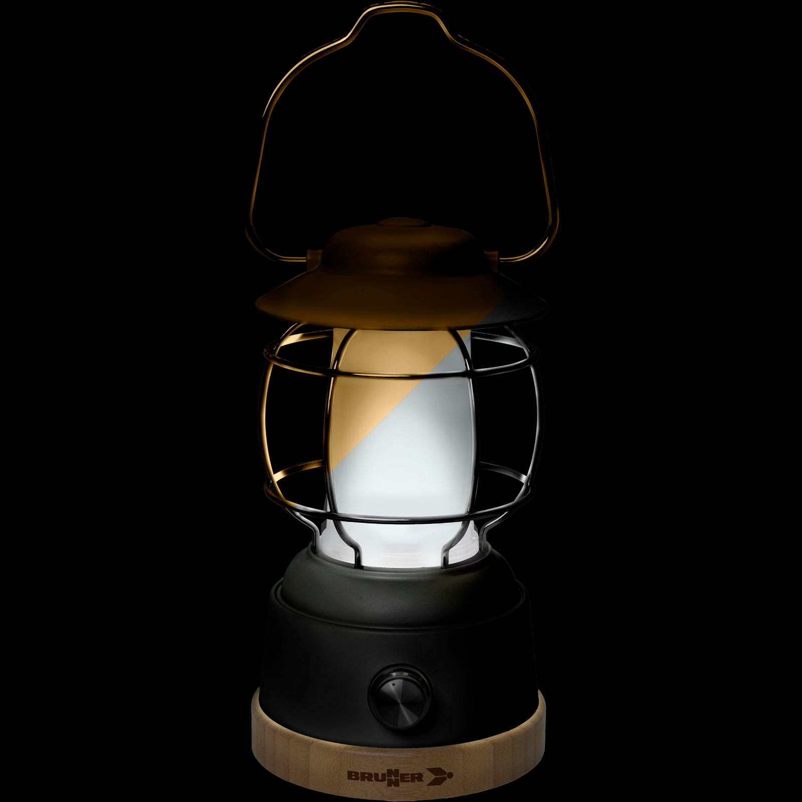 Lampe de camping BRUNNER Lyss, lanterne suspendue d'extérieur à piles, rechargeable par USB, LED à intensité variable
