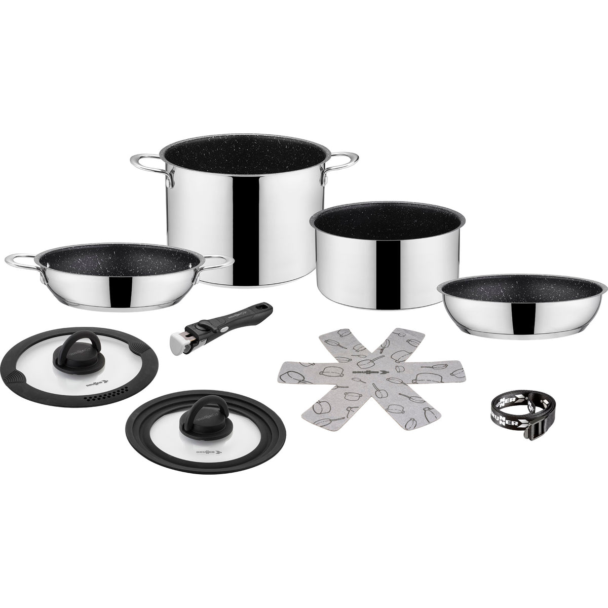 Brunner Cooking BRUNNER Camping Cooking Set Academy NG 7+1 22 cm Outdoor Kitchen Pot P