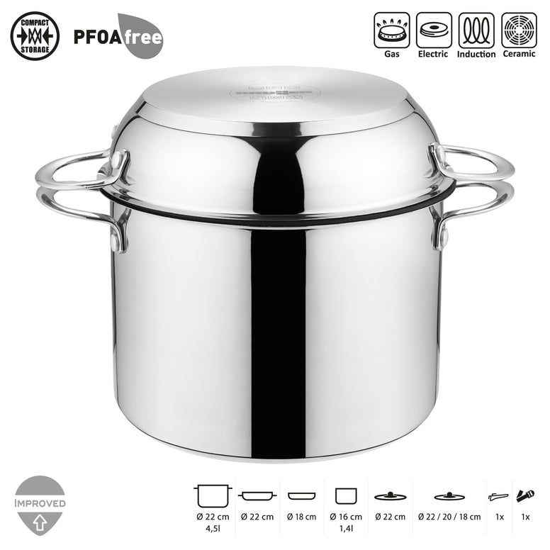 Ensemble de cuisine de camping BRUNNER Academy NG 7+1 casserole et poêle de 22 cm