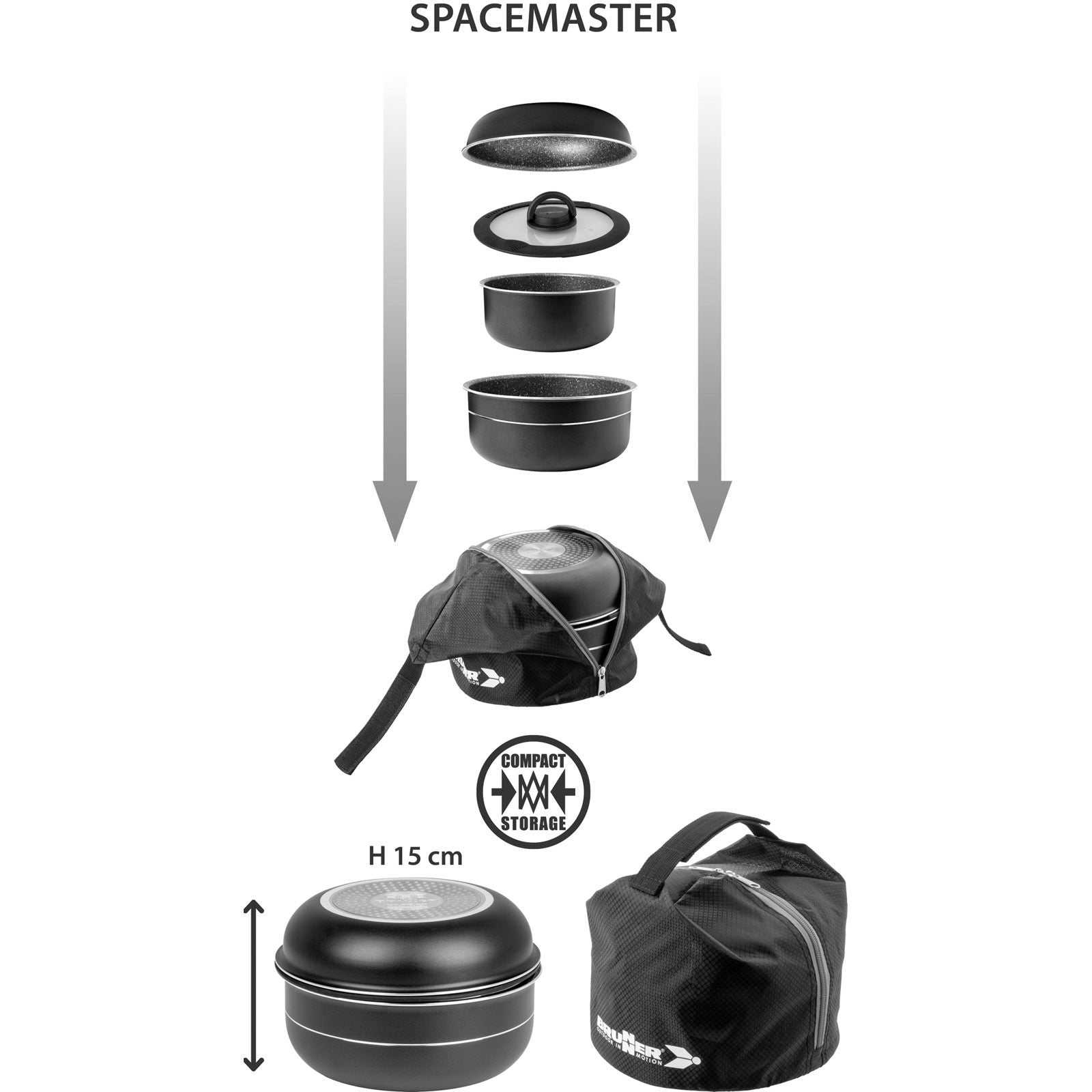BRUNNER Camping Cooking Set Pirate Spacemaster Ø24 cm Outdoor Pot Pan