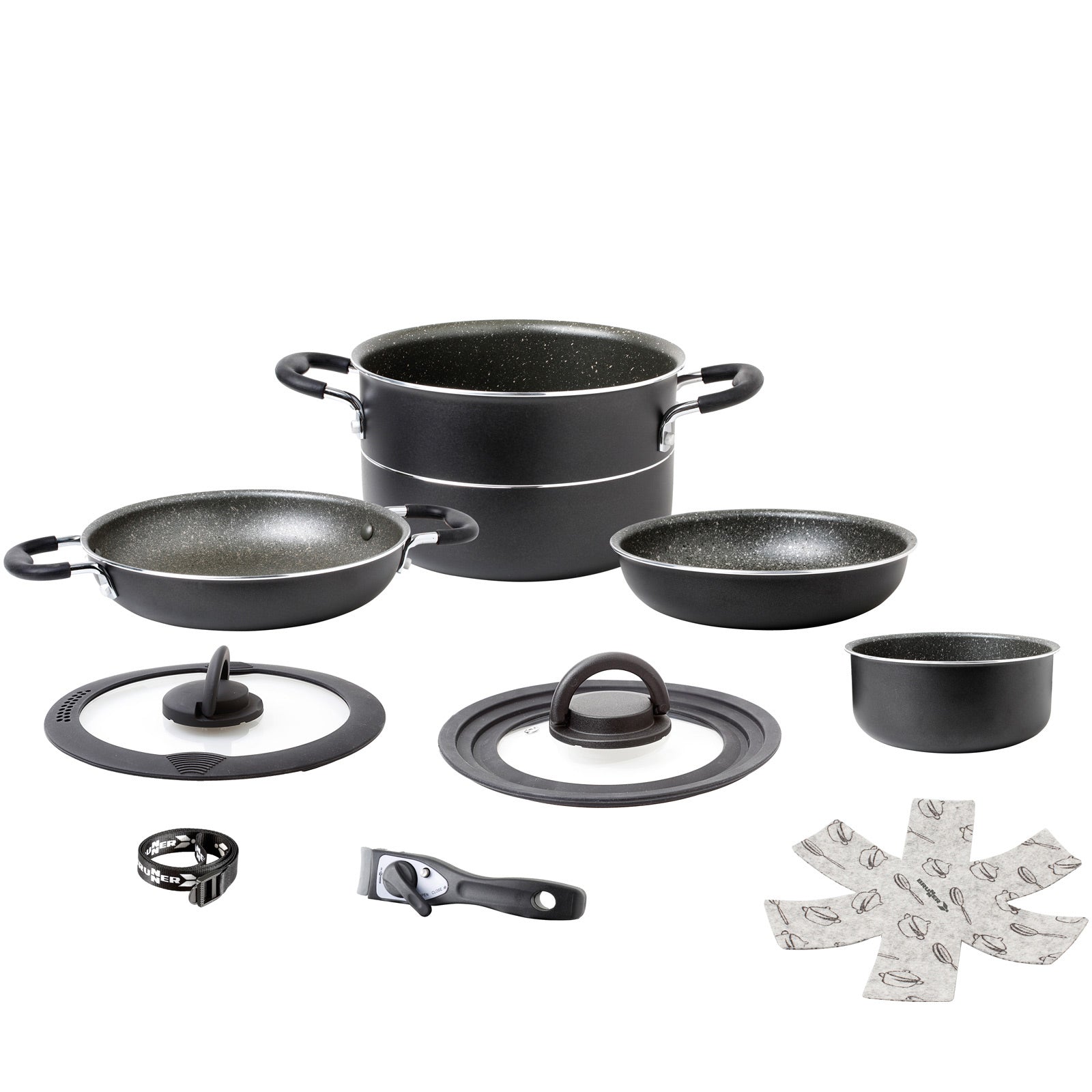 BRUNNER Set de cuisine en aluminium Pirate Ø20 Camping Ustensiles de cuisine d'extérieur Casserole Poêle