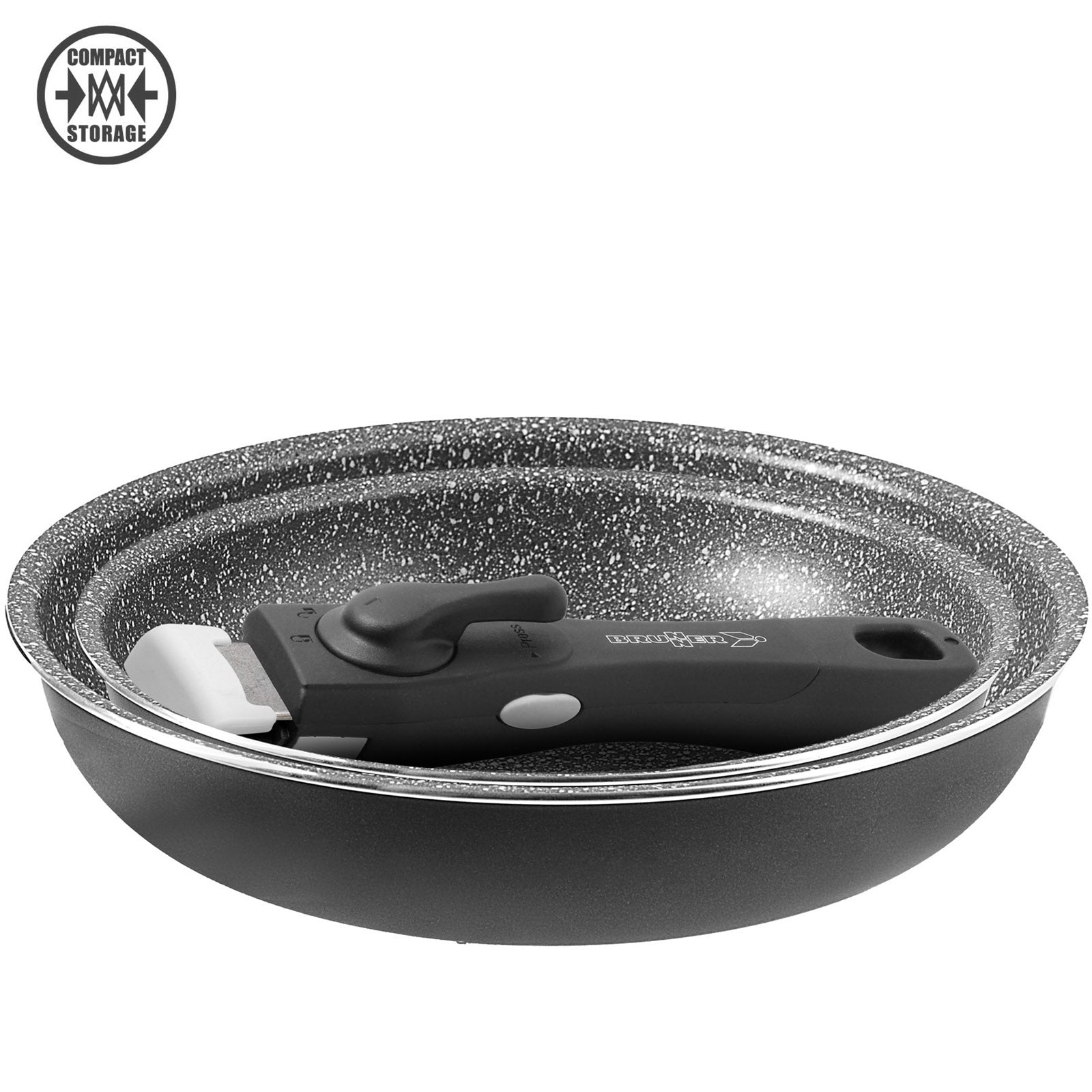 BRUNNER Batterie de cuisine Pirate Pan 3 Stone Rock Outdoor Camping Poêle à frire Ø22/28 cm