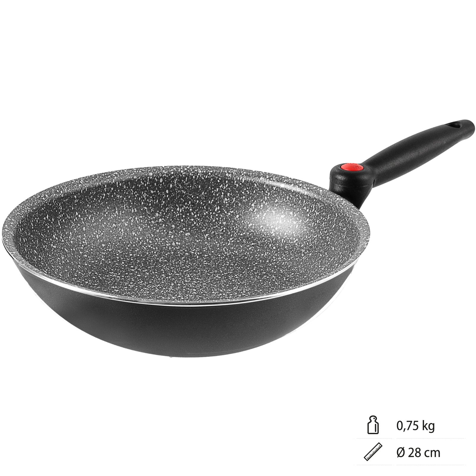 BRUNNER Camping Pan Pirate Wok Ø28 cm Frying Pan Non-Stick Coated Aluminium