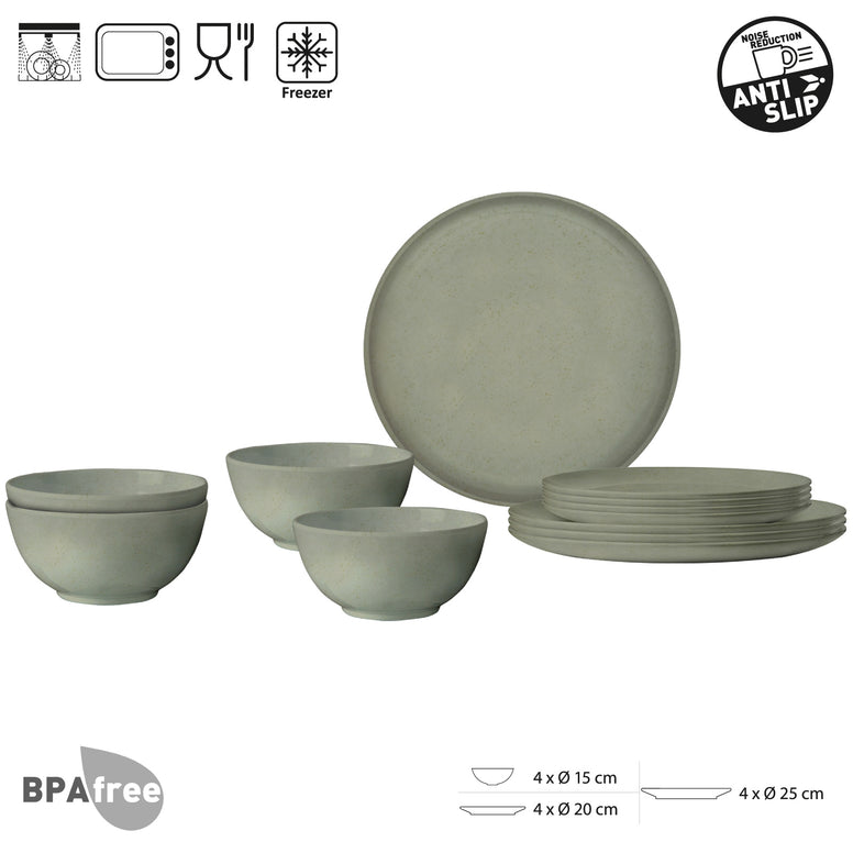 Service de table de camping BRUNNER Midday RPET Tierra Camping Assiette Bol 12 pièces