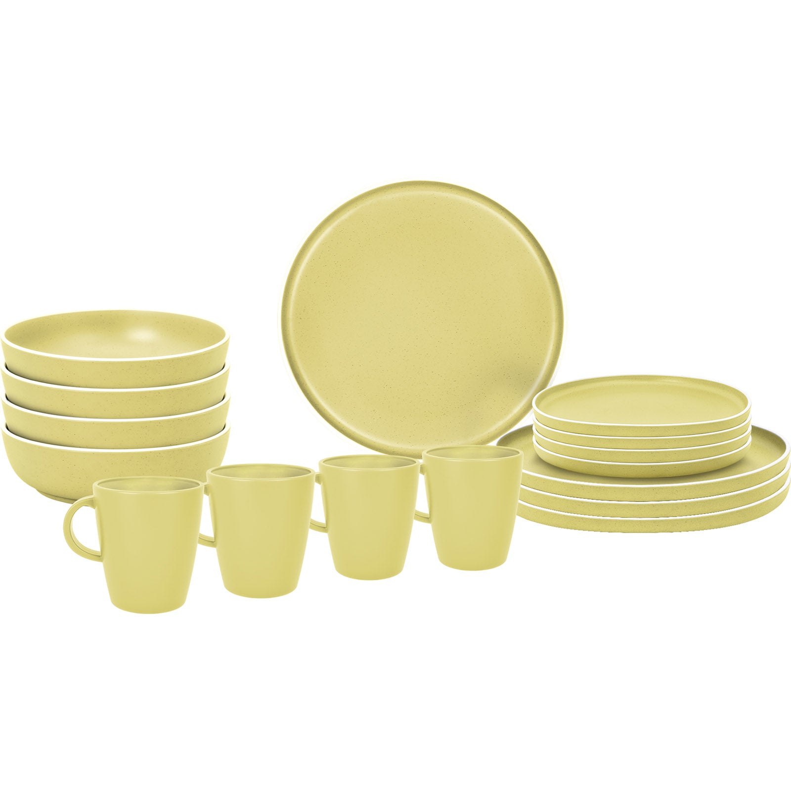 BRUNNER Melamin Geschirr Set Lunch Box Dolomit Stone Touch Camping Teller 16tlg
