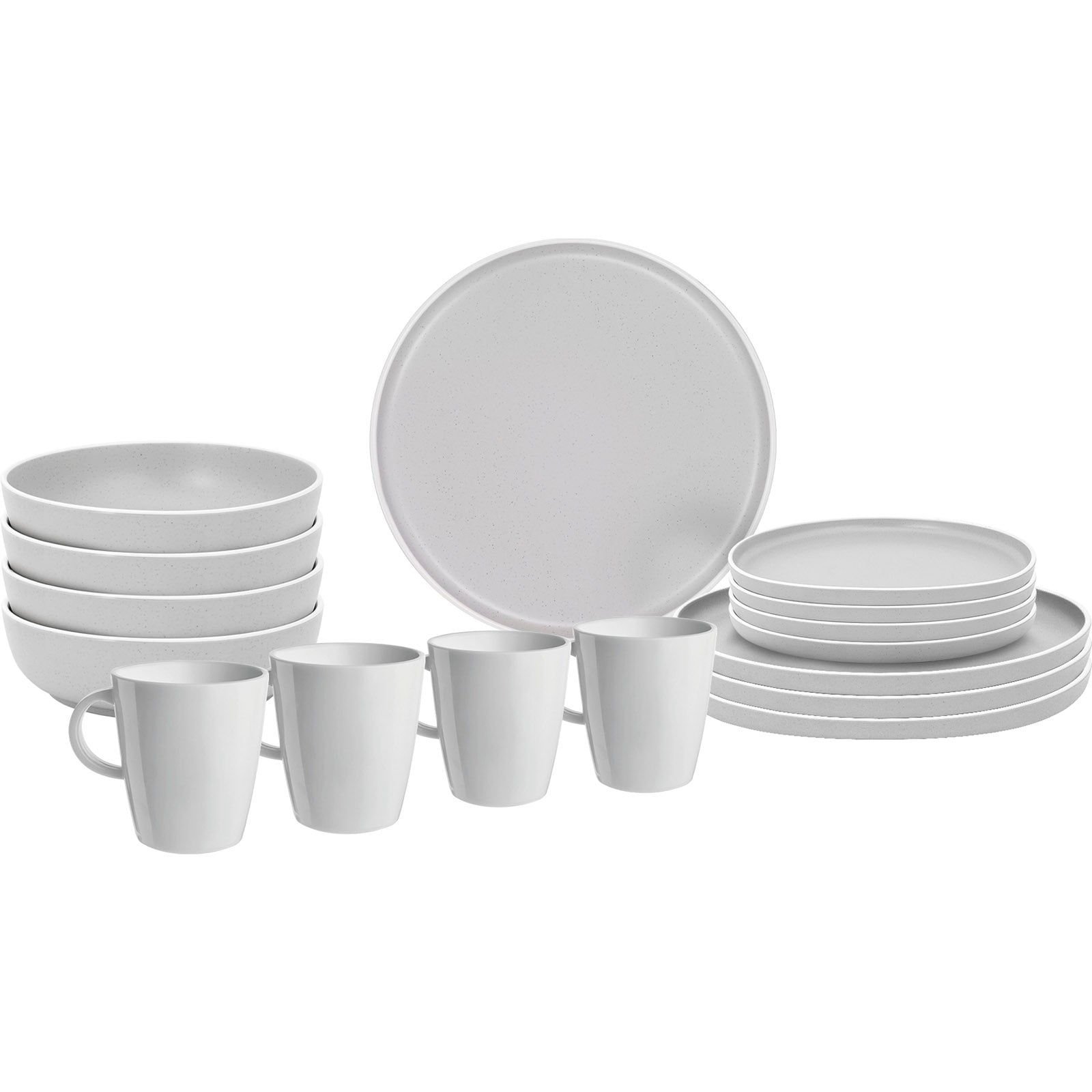 BRUNNER Melamin Geschirr Set Lunch Box Dolomit Stone Touch Camping Teller 16tlg