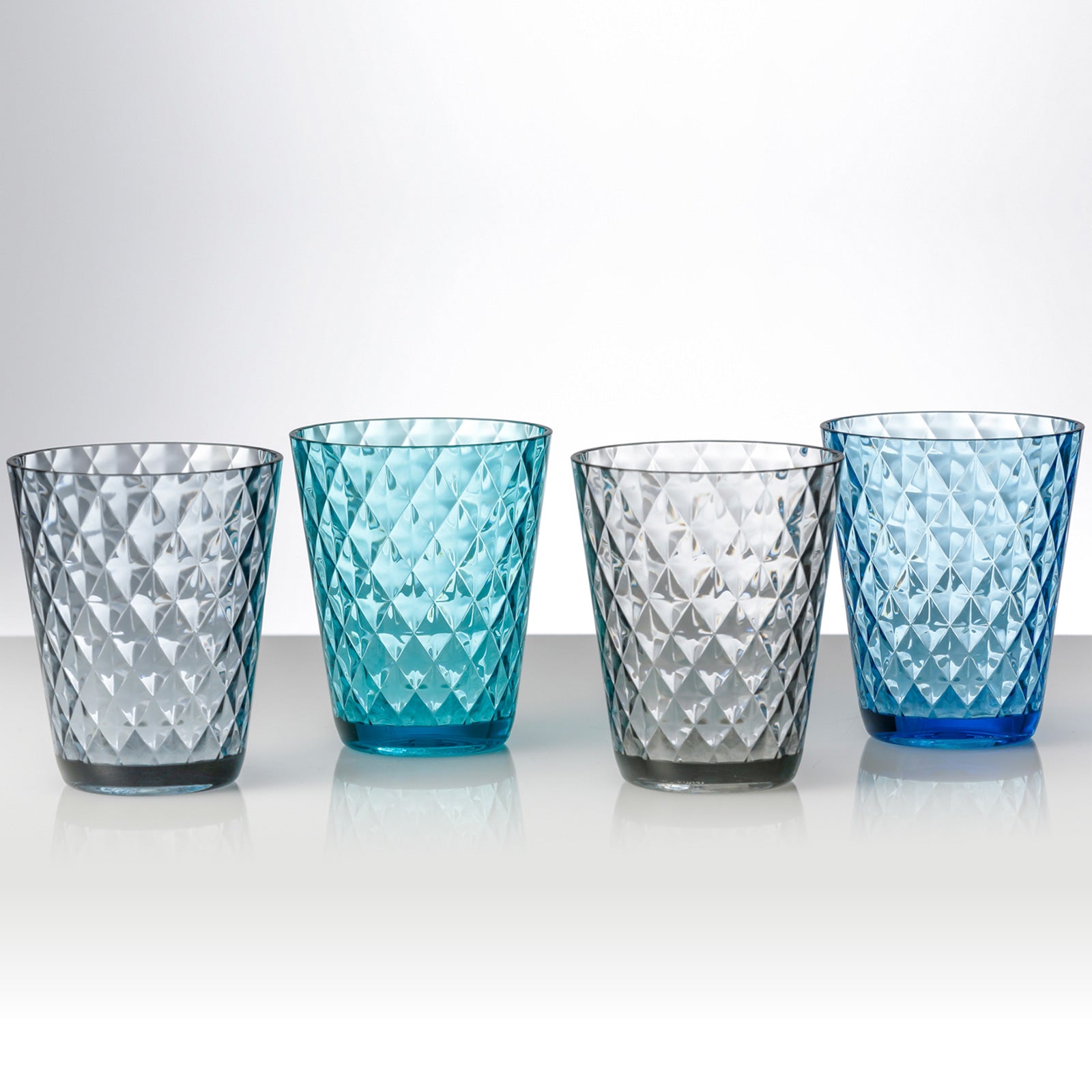 BRUNNER Camping Glass Lot de 4 verres à eau Diamond résistants aux chocs 300 ml