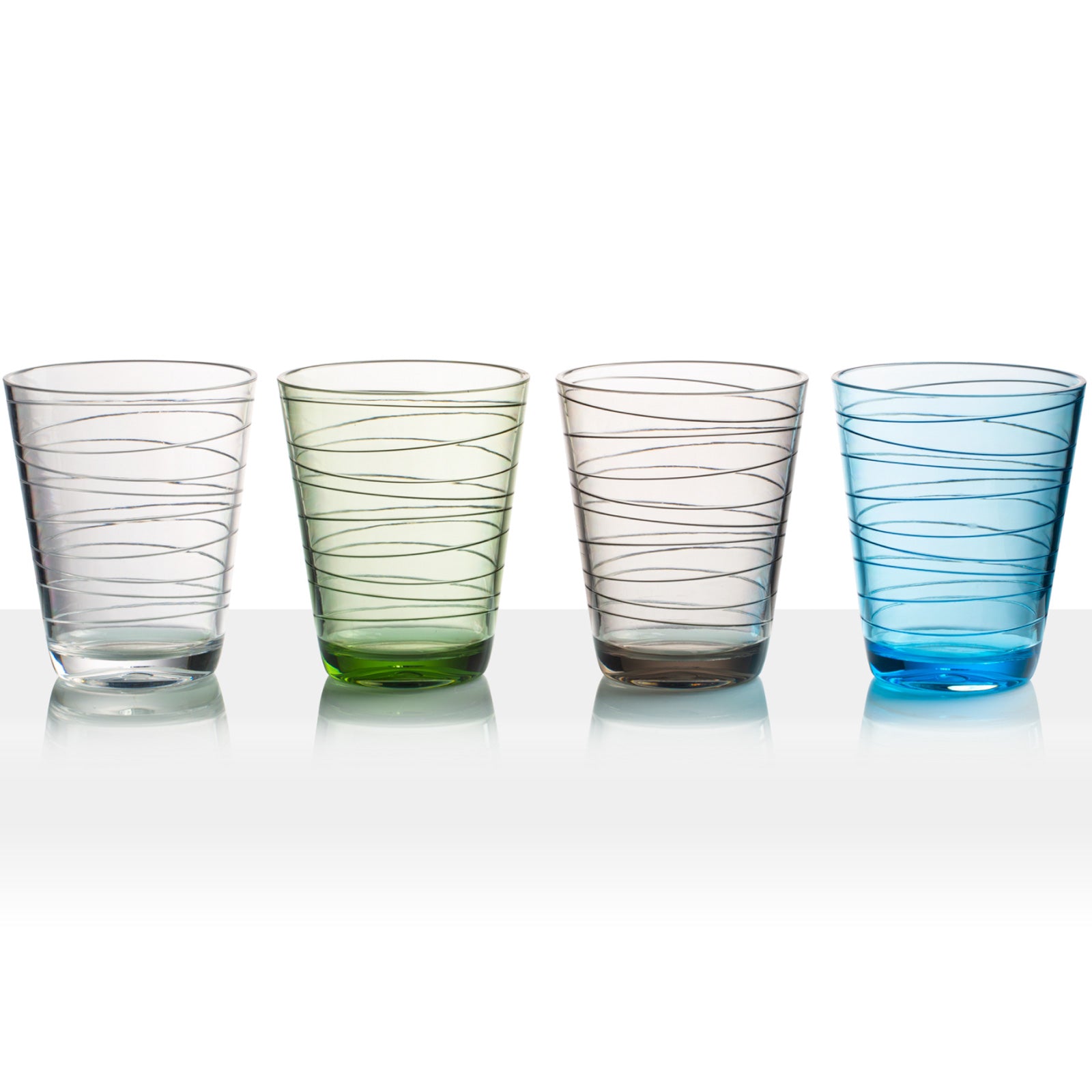 BRUNNER Camping Glass Lot de 4 verres à boire Onda Verres à eau de voyage incassables 300 ml