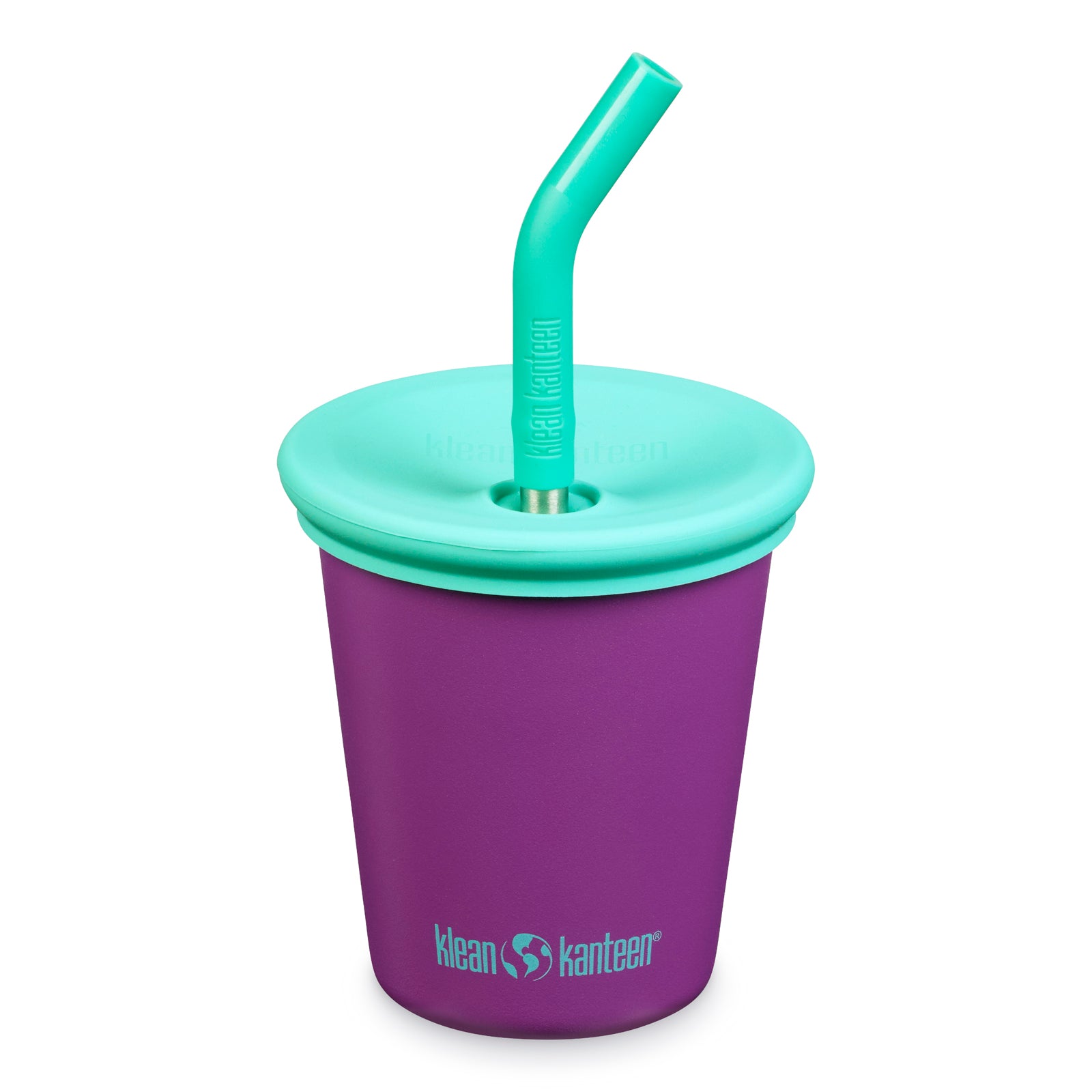 KLEAN KANTEEN Kinderbecher Kid Steel Cup Strohhalm Trink Becher Edelstahl 296 ml