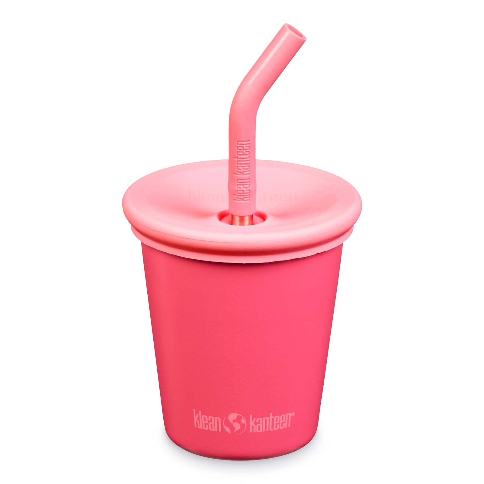 KLEAN KANTEEN Kinderbecher Kid Steel Cup Strohhalm Trink Becher Edelstahl 296 ml