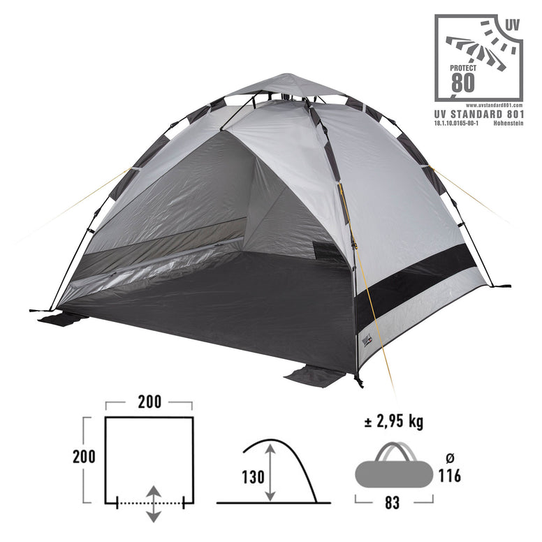 HIGH PEAK Strand Muschel Calida 80 Sekunden Zelt XL Quick Pop Up Automatik UV80