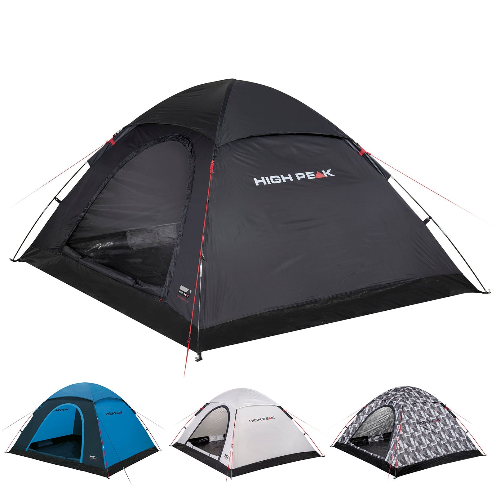 HIGH PEAK Kuppelzelt Monodome XL 4 Personen Camping Bike Zelt Familienzelt Groß
