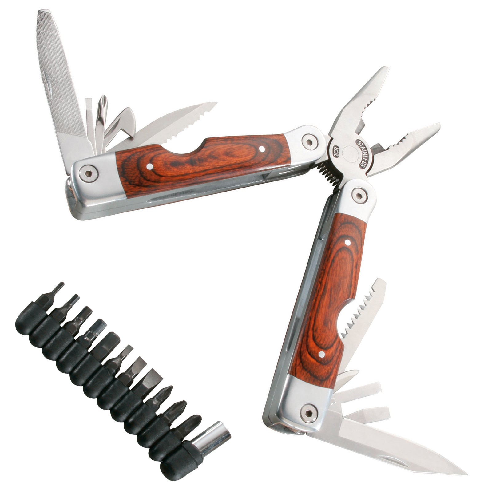 HERBERTZ Multitool Multifunctional Tool Pocket Knife Tool 11 Bits Case