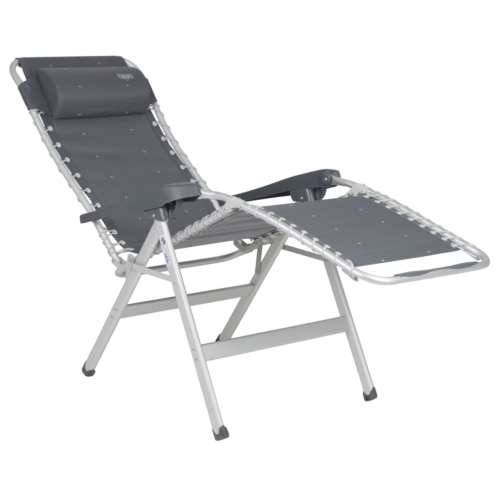 CRESPO Sun Lounger AL 232 40 Camping Garden Lounger Foldable Alu XL
