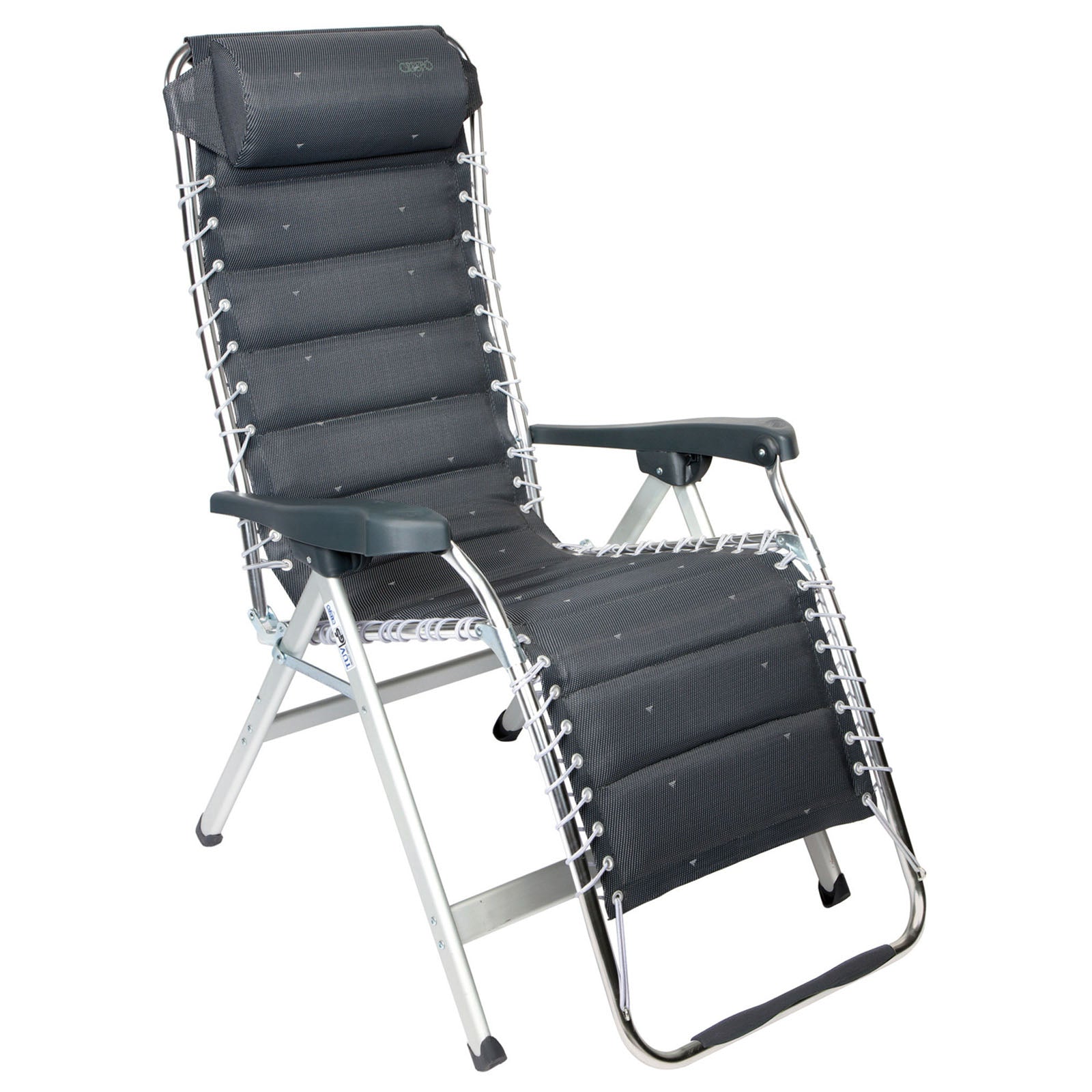 Chaise longue de jardin de camping CRESPO AL 232 Deluxe pliable en aluminium XL