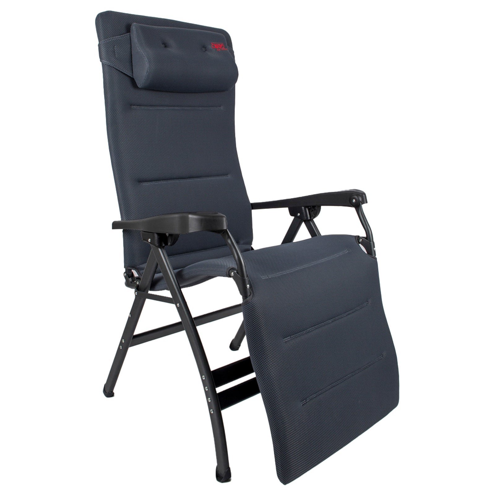 Chaise de camping CRESPO AP 252 XL Air Deluxe, chaise longue de jardin ergonomique en aluminium, 130 kg