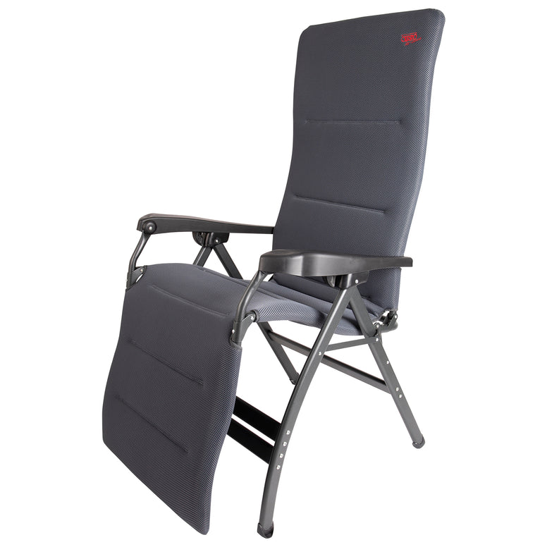 Chaise de camping CRESPO AP 252 XL Air Deluxe, chaise longue de jardin ergonomique en aluminium, 130 kg