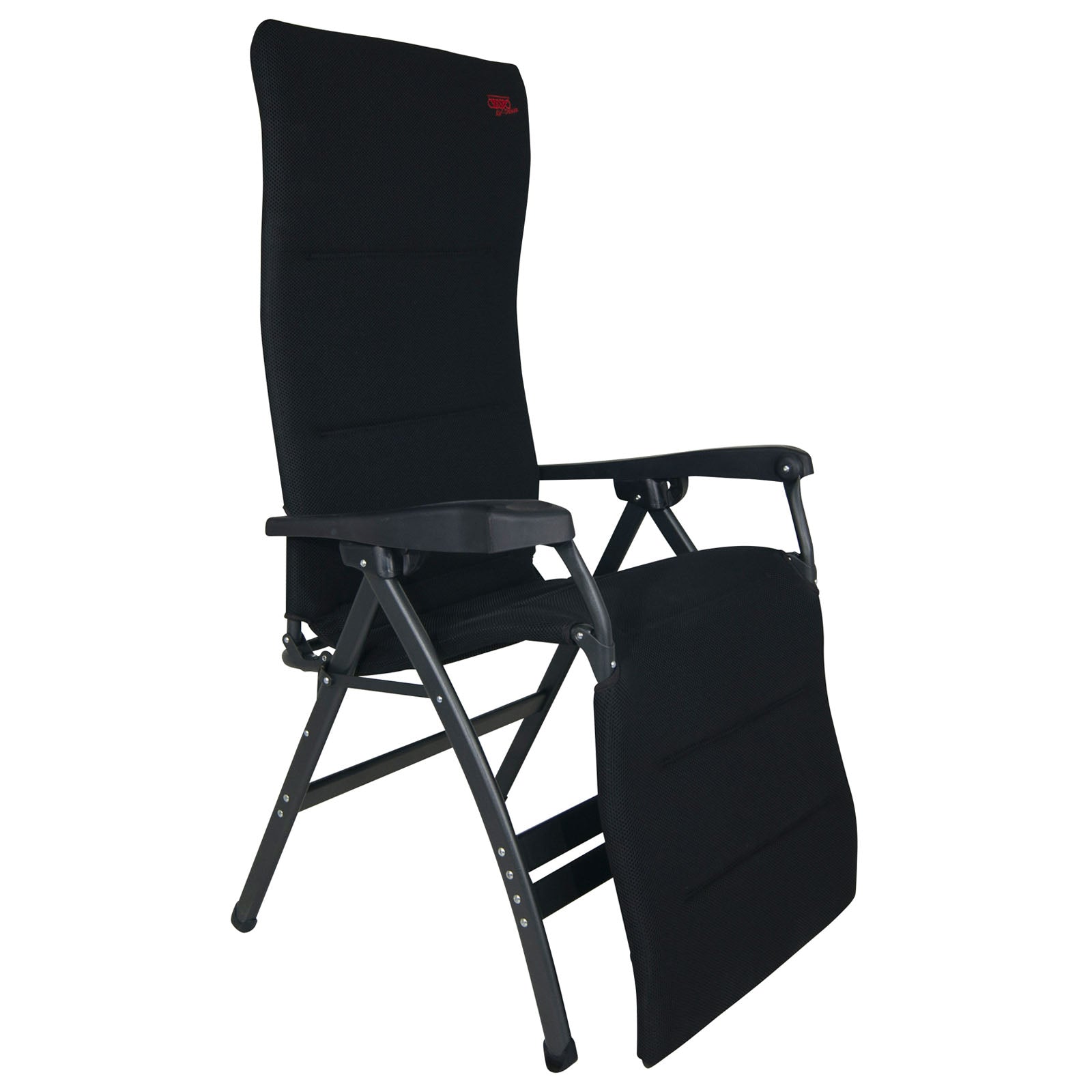 Chaise de camping CRESPO AP 252 XL Air Deluxe, chaise longue de jardin ergonomique en aluminium, 130 kg