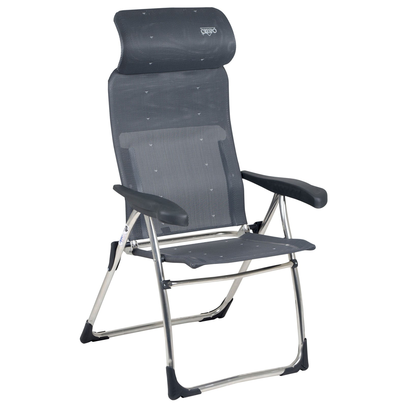 CRESPO Garden Chair AL 215 Compact Camping Folding Chair Lounger Armchair Aluminium Foldable