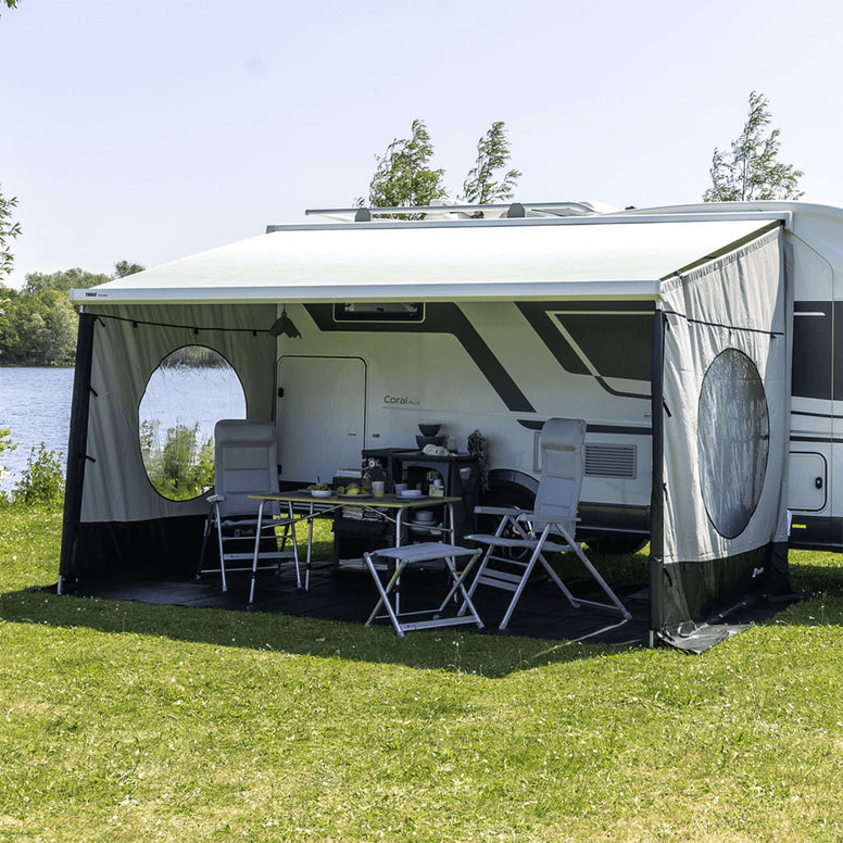 wohnwagen markise mit seitenteil TRAVELLIFE Markise Seitenwand Scala L Wohnwagen Thule Omnistor Passend