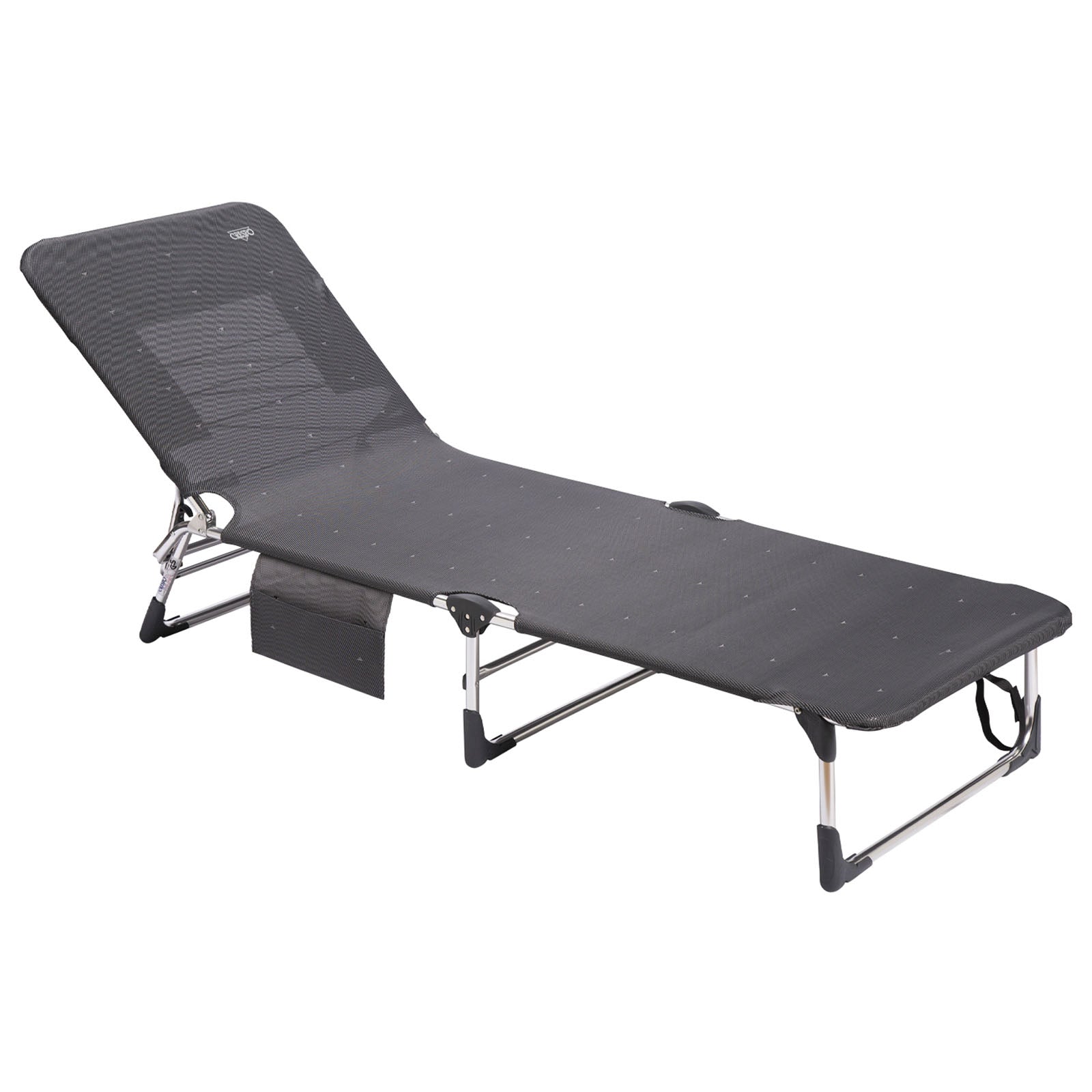 Chaise longue CRESPO AL 365, chaise longue trépied en aluminium pour camping, plage, jardin