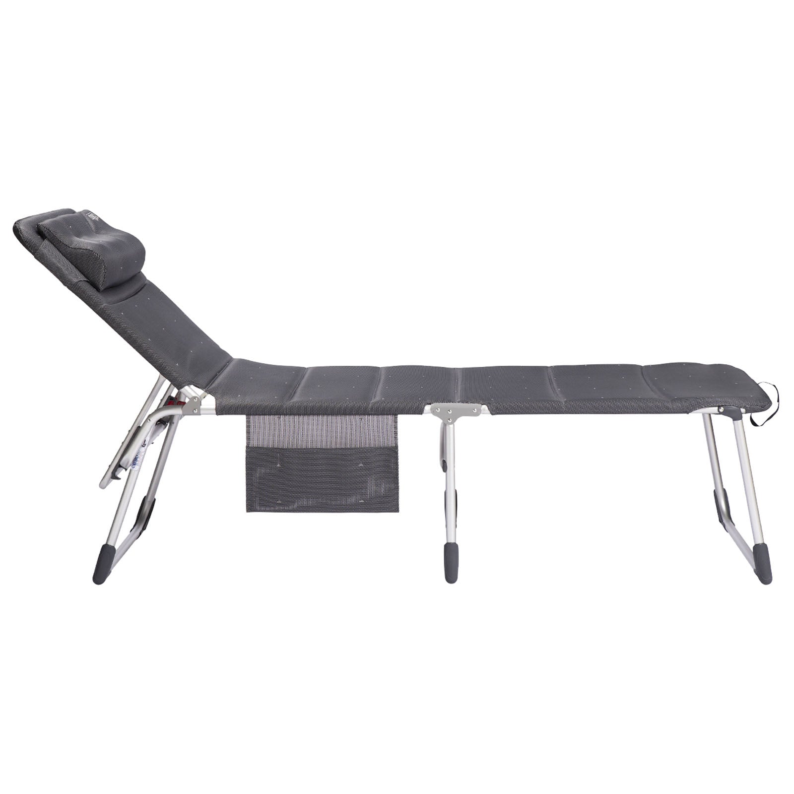 Chaise longue de jardin de camping CRESPO AL 363 Deluxe pliable en aluminium XL