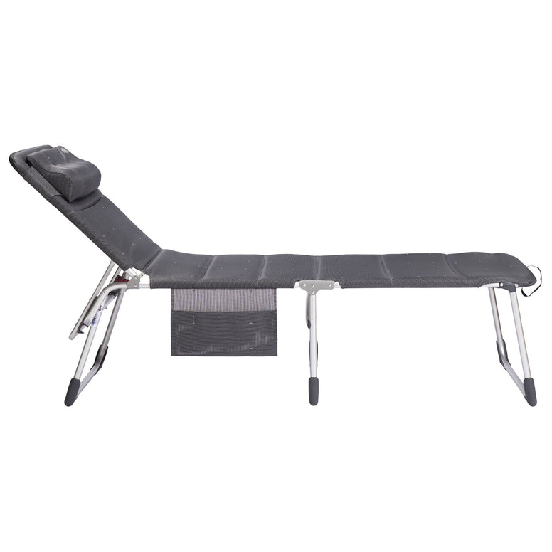 CRESPO Sun Lounger AL 363 Deluxe Camping Garden Lounger Foldable Alu XL