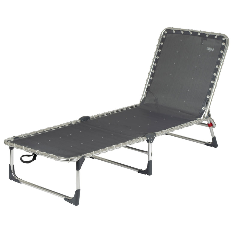 Chaise longue CRESPO AL 367, chaise longue trépied en aluminium pour camping, plage, jardin
