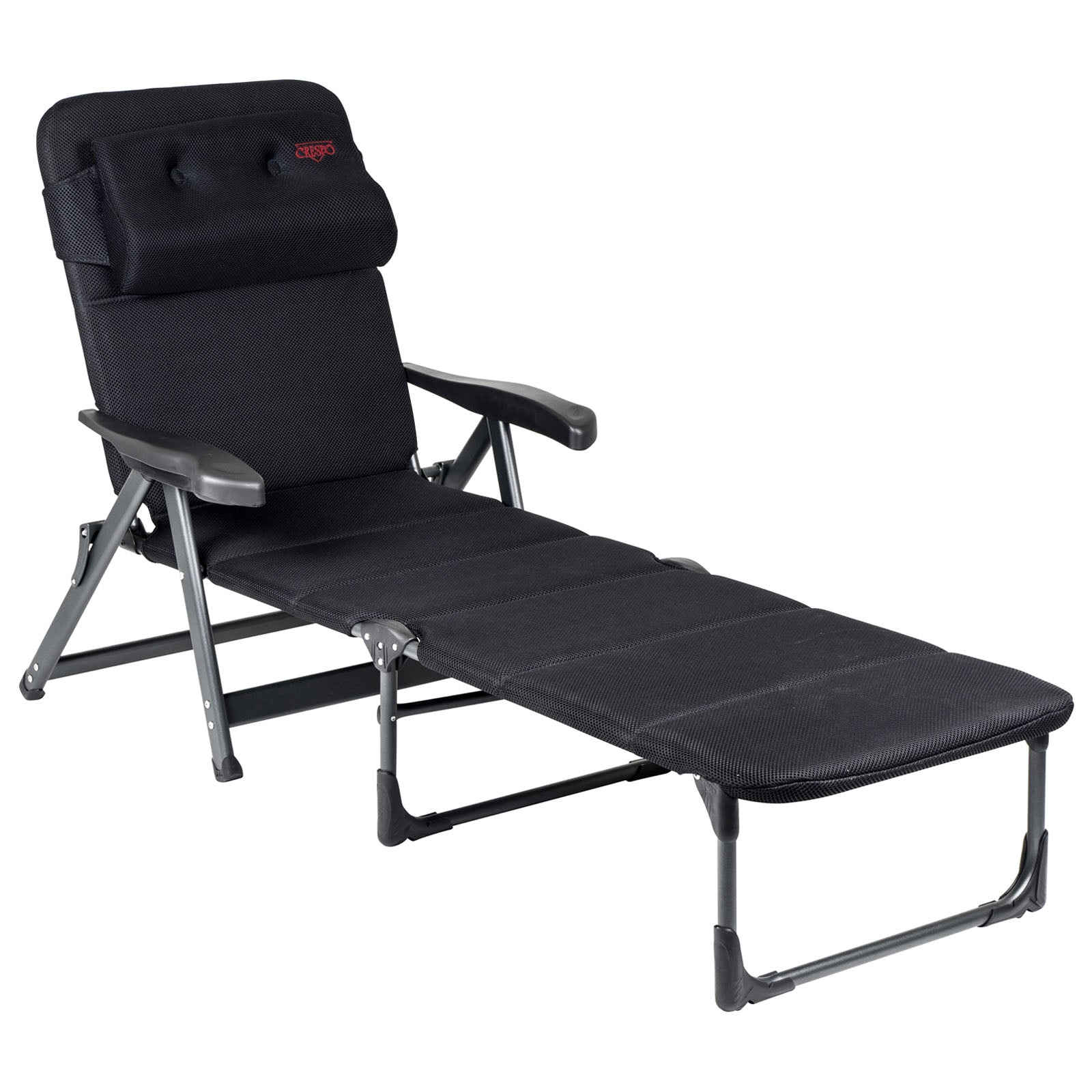 Chaise longue CRESPO AP 233 Air Deluxe, chaise longue de camping, plage, jardin, aluminium