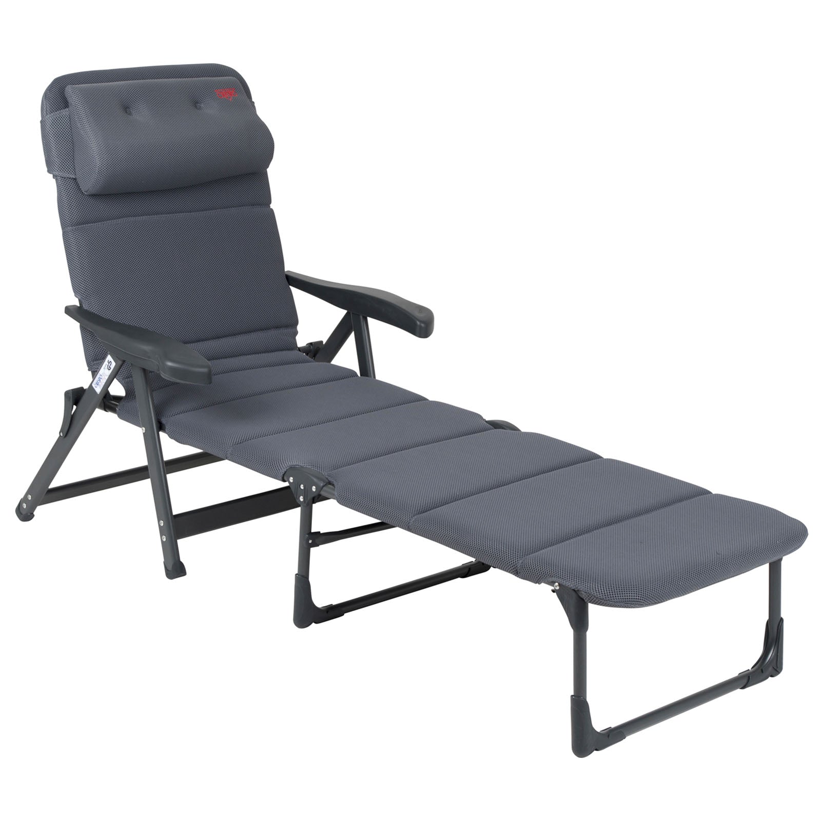 Chaise longue CRESPO AP 233 Air Deluxe, chaise longue de camping, plage, jardin, aluminium