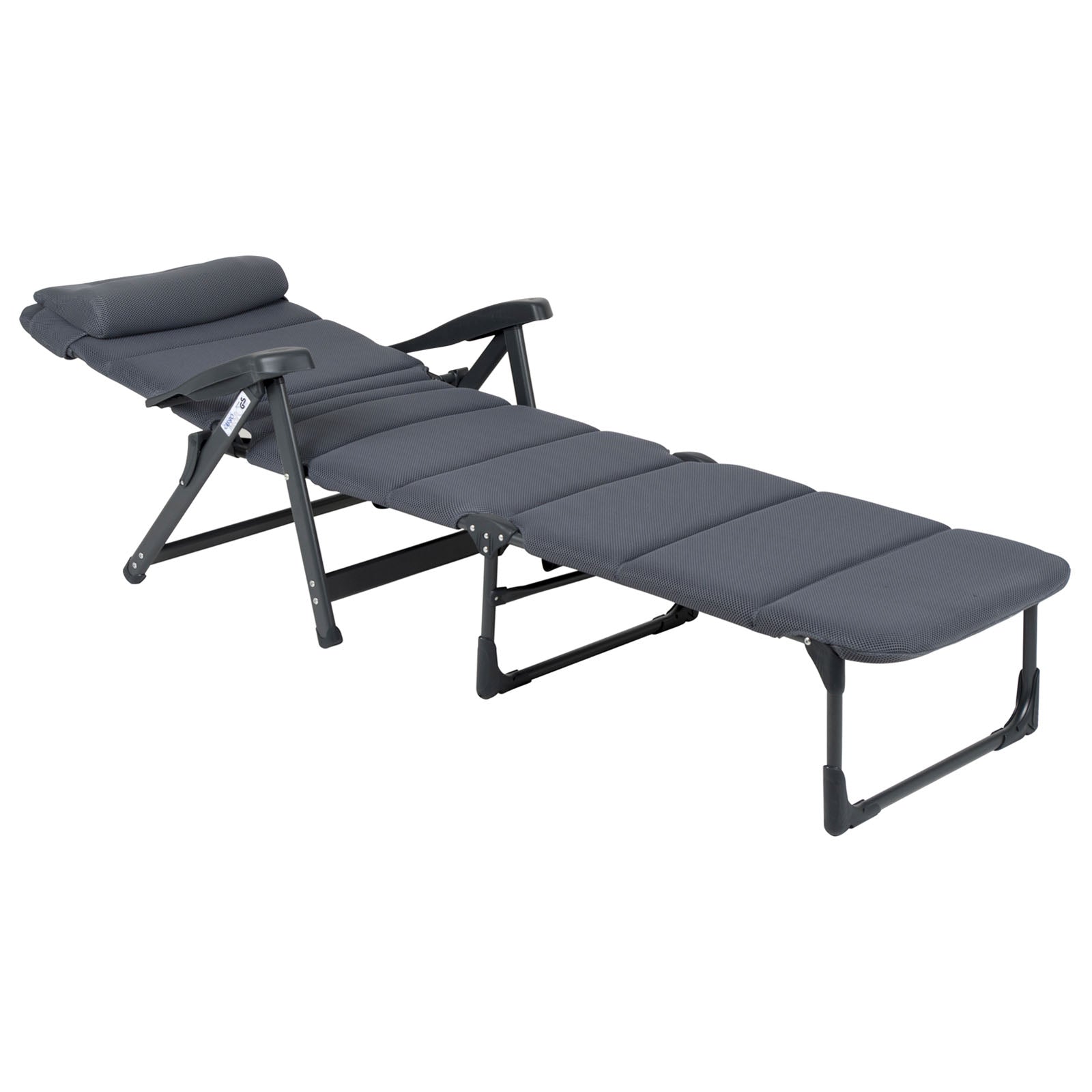 Chaise longue CRESPO AP 233 Air Deluxe, chaise longue de camping, plage, jardin, aluminium