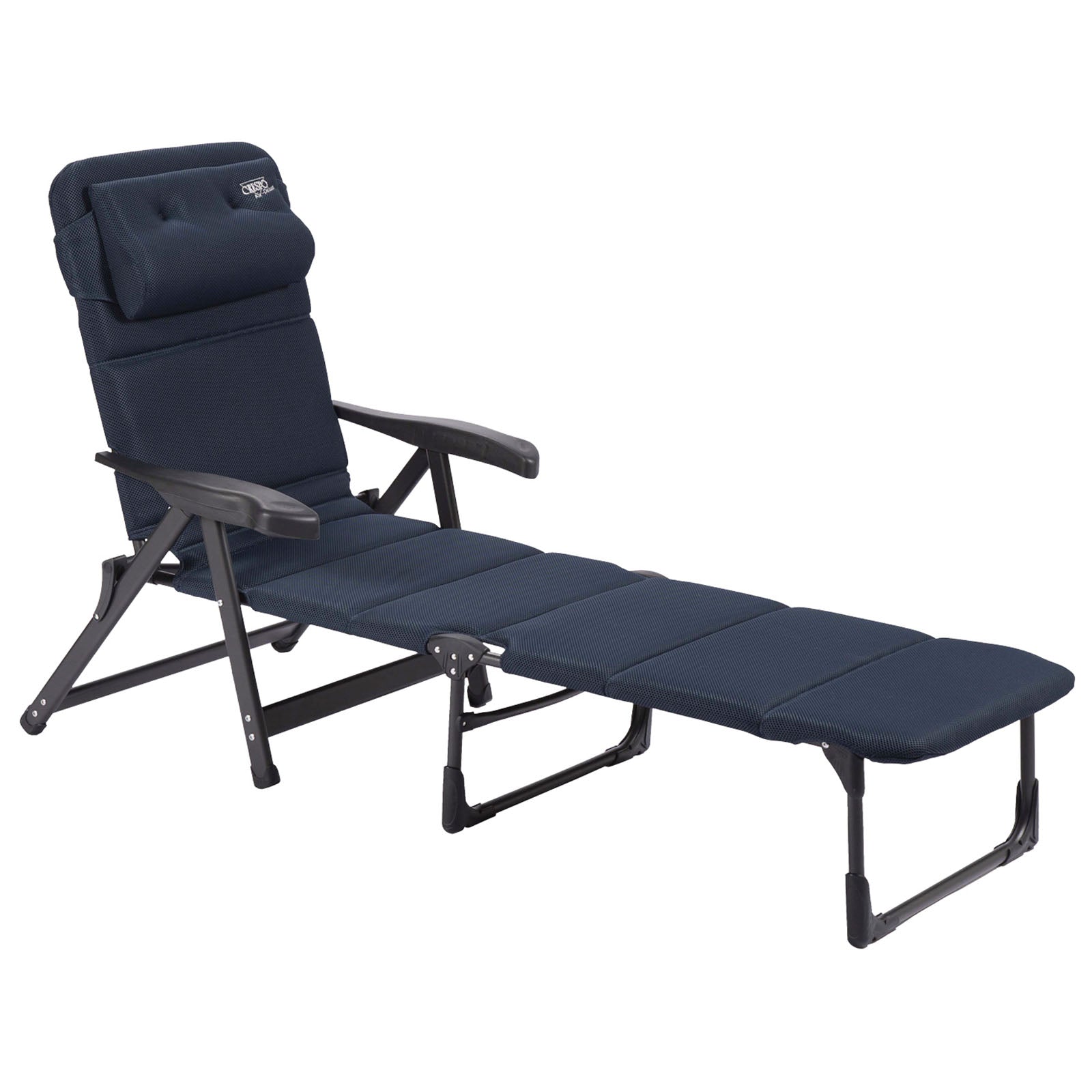 Chaise longue CRESPO AP 233 Air Deluxe, chaise longue de camping, plage, jardin, aluminium