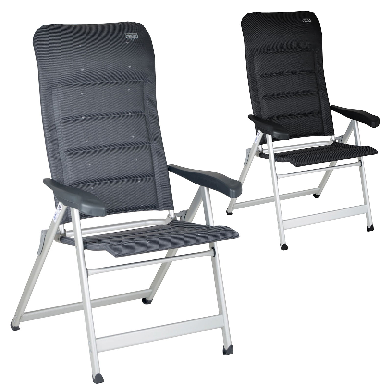 CRESPO Garden Chair AL 237 Deluxe Camping Folding Chair Lounger Armchair Aluminium Foldable