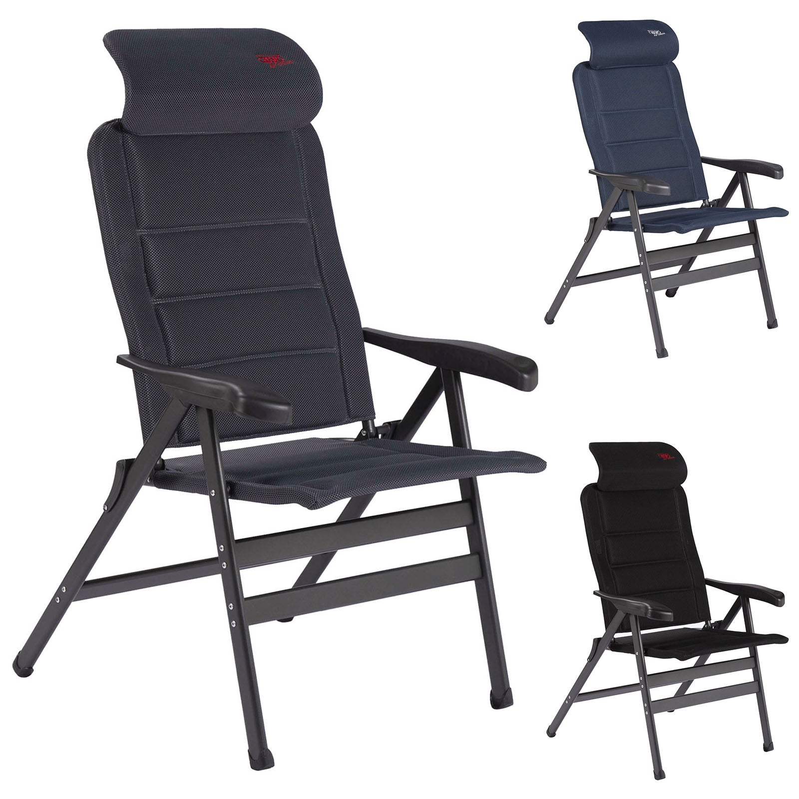 CRESPO Camping Chair AP238 XL Air Deluxe Compact Folding Chair Lounger Chair Aluminium 200kg