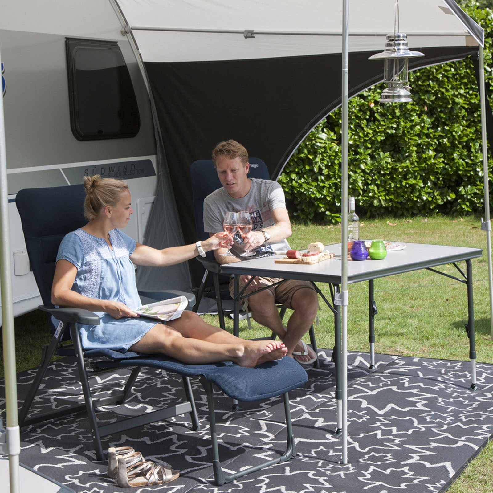 CRESPO Camping Table AP 247 Folding Table Folding Table Foldable Aluminum Height Adjustable