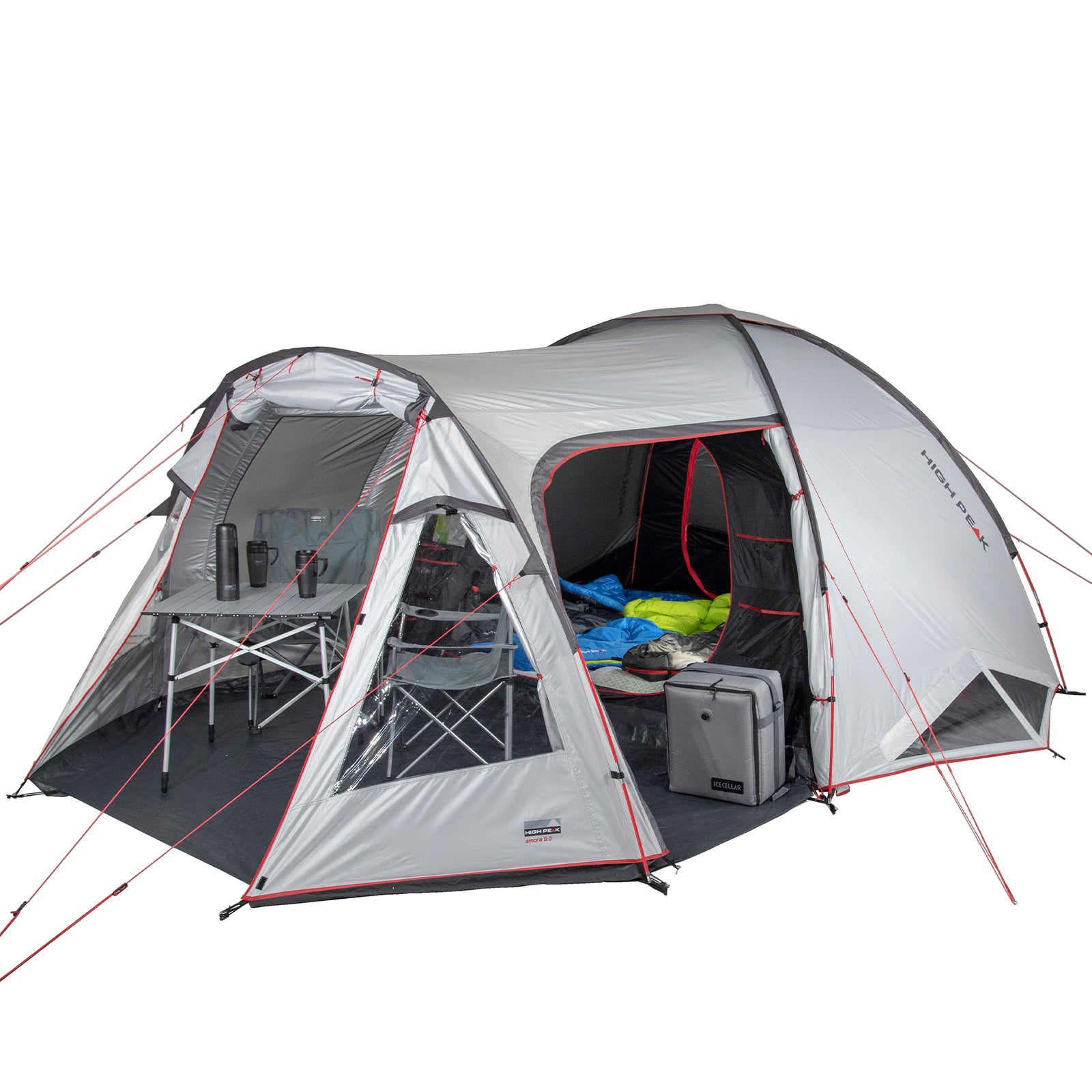 HIGH PEAK dome tent Amora 5 people camping igloo tent family tent vestibule