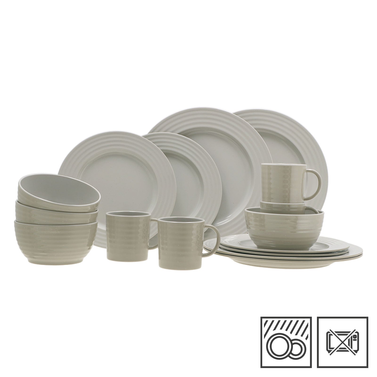 TRAVELLIFE Melamine Tableware Set Palma Camping Glazed Ceramic Look 16 pieces
