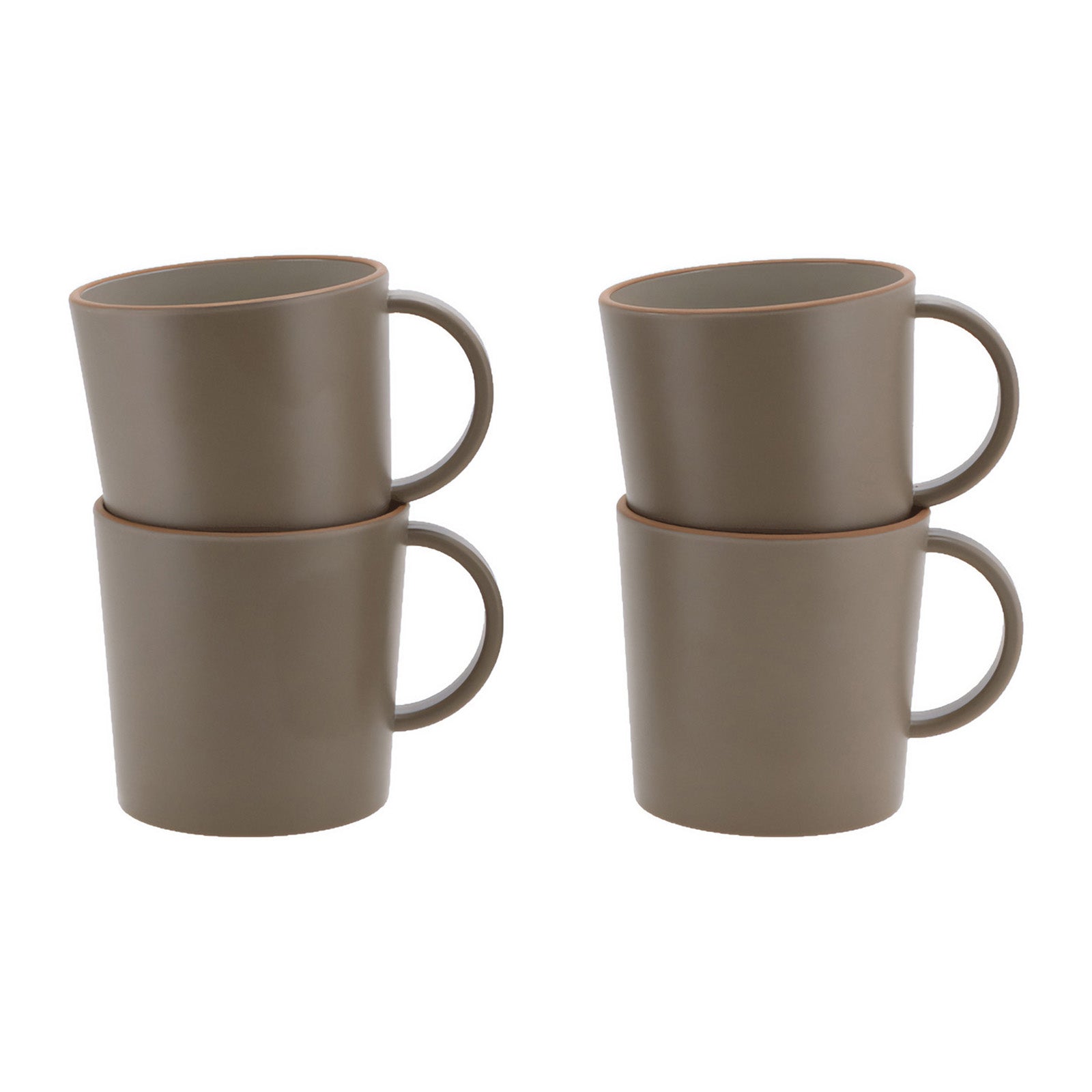 TRAVELLIFE 4er Set Becher Avila Camping Reise Geschirr Kaffee Tasse PET 430 ml