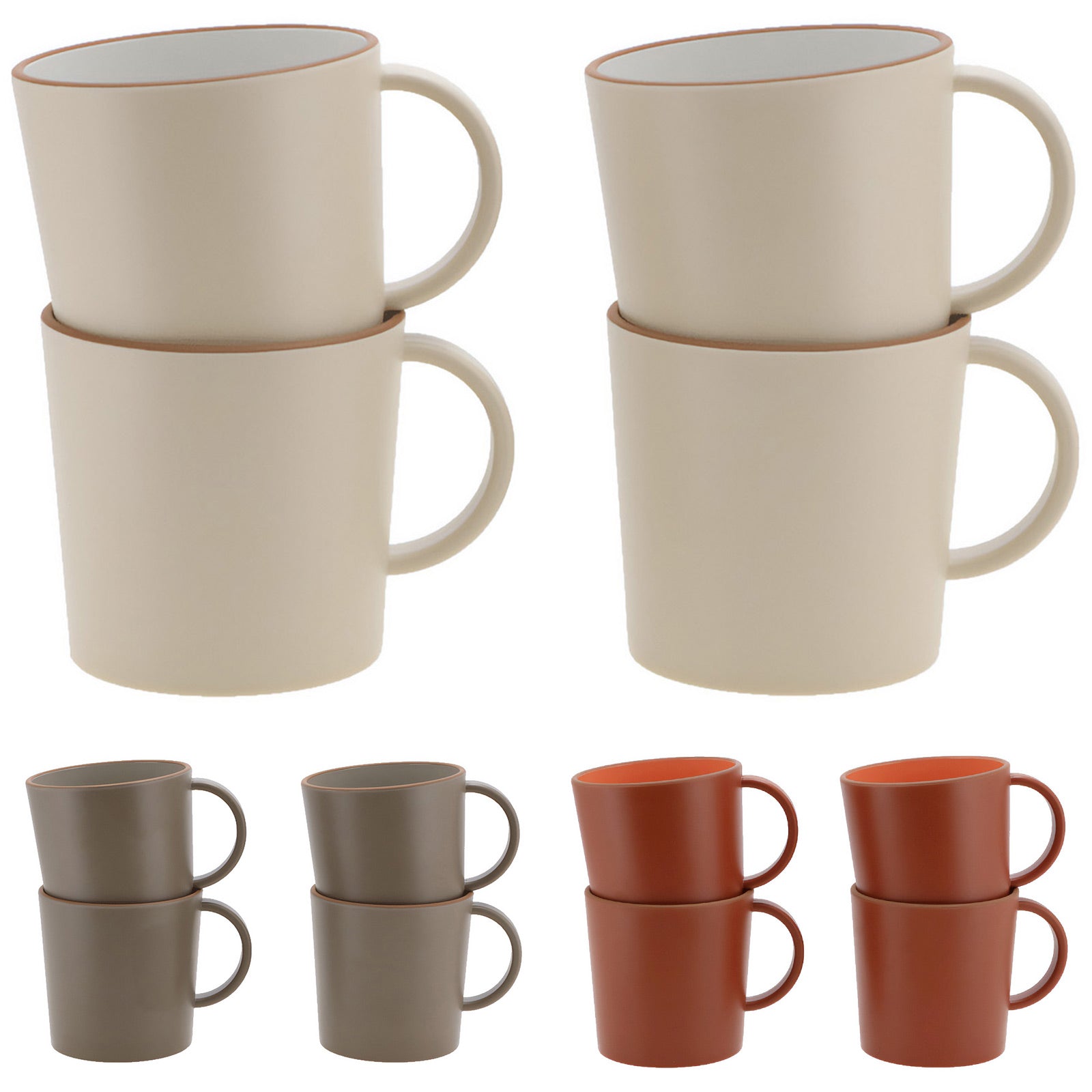 TRAVELLIFE 4er Set Becher Avila Camping Reise Geschirr Kaffee Tasse PET 430 ml