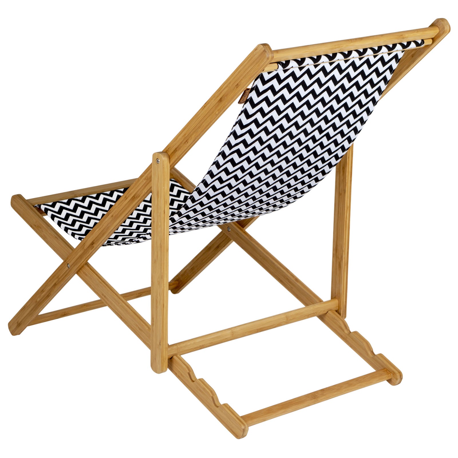 BO-CAMP Wooden Beach Lounger Chair Camping Chair Folding Chair Armchair Retro 3 Positions