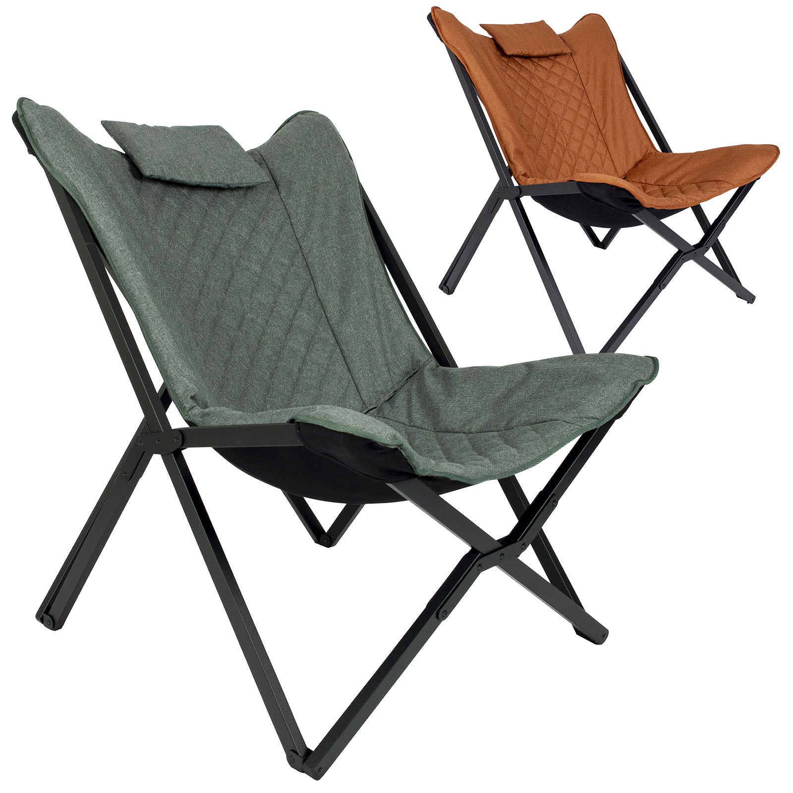 BO-CAMP Schmetterling Stuhl Molfat Camping Garten Lounge Stuhl Sessel Klappstuhl