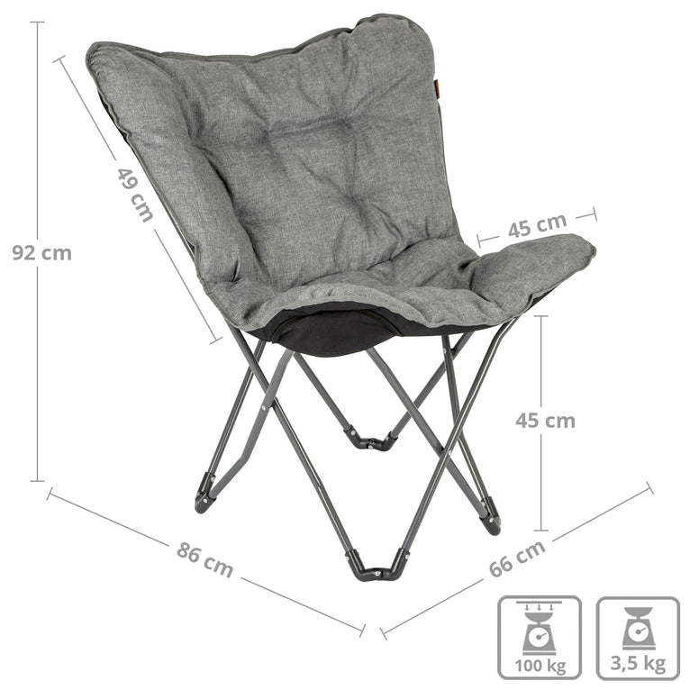 BO-CAMP Schmetterling Stuhl Redbridge Camping Garten Lounge Klapp Stuhl Sessel