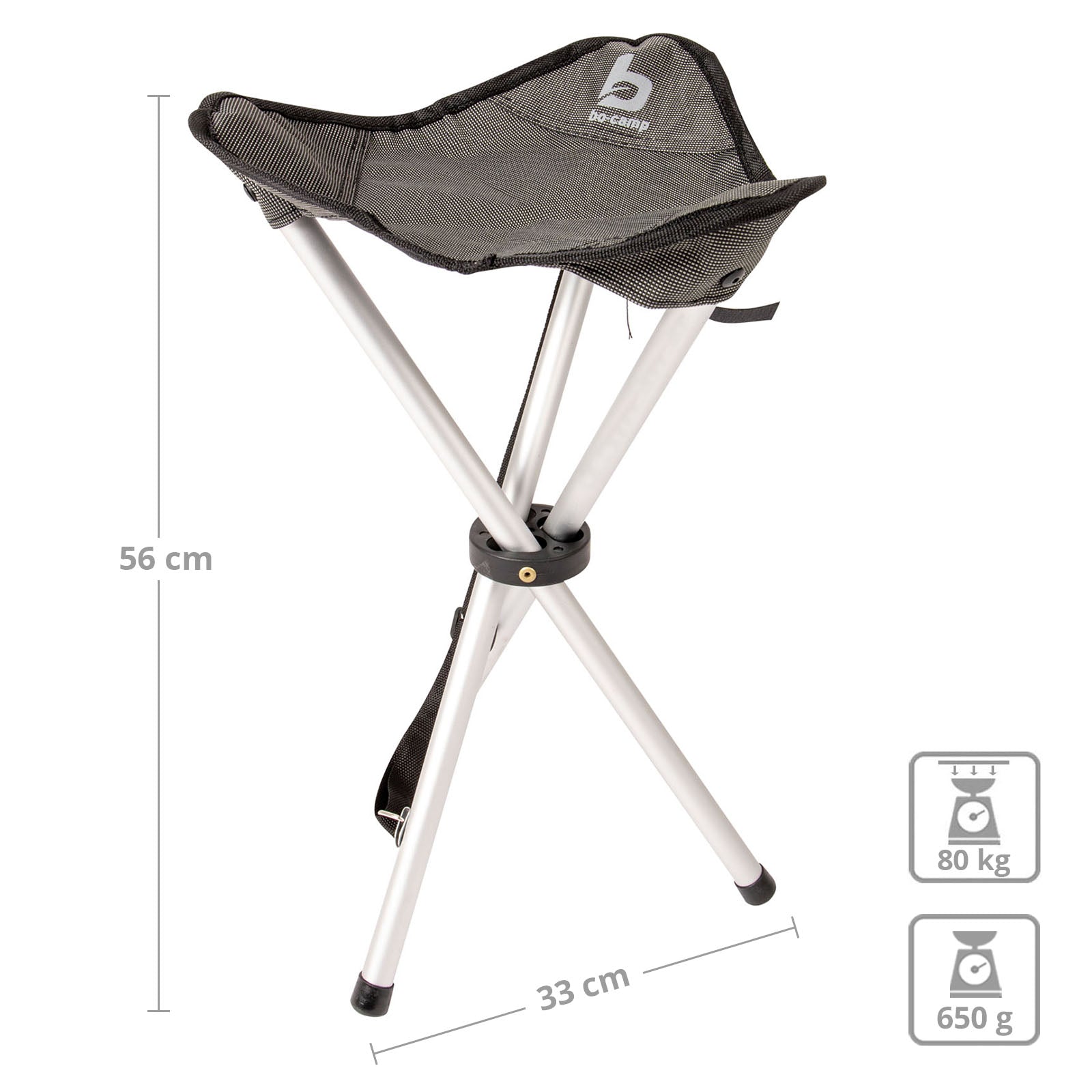 BO-CAMP Dreibeinhocker Falthocker Campinghocker Angel Hocker Klapphocker Alu