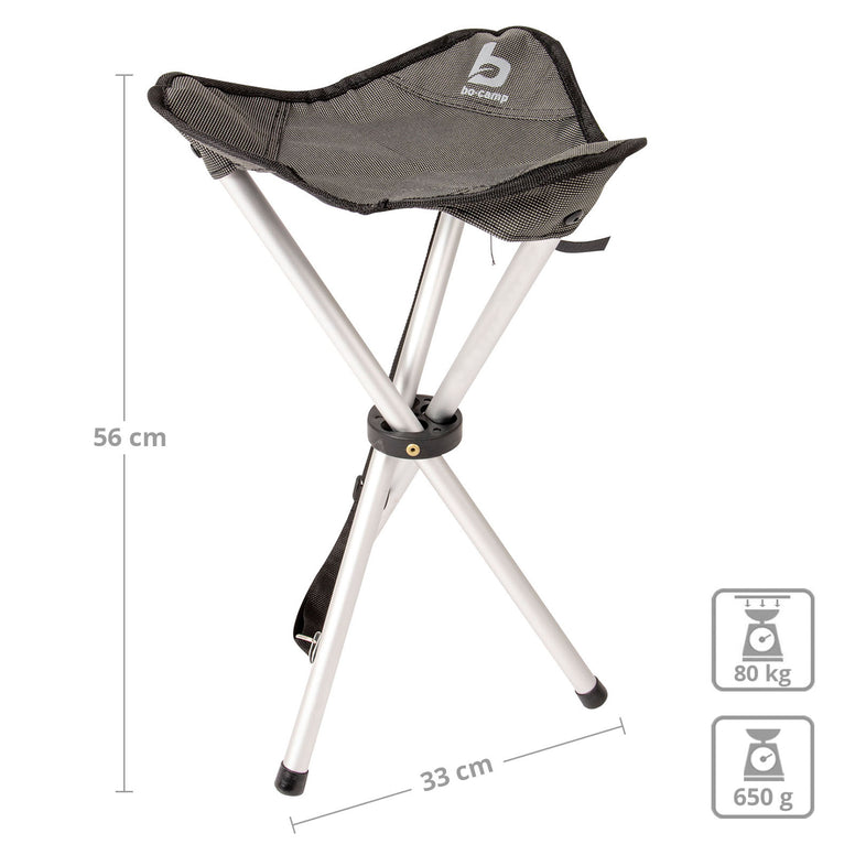 Tabouret pliant à trois pieds BO-CAMP, tabouret de camping, tabouret de pêche, tabouret pliant en aluminium