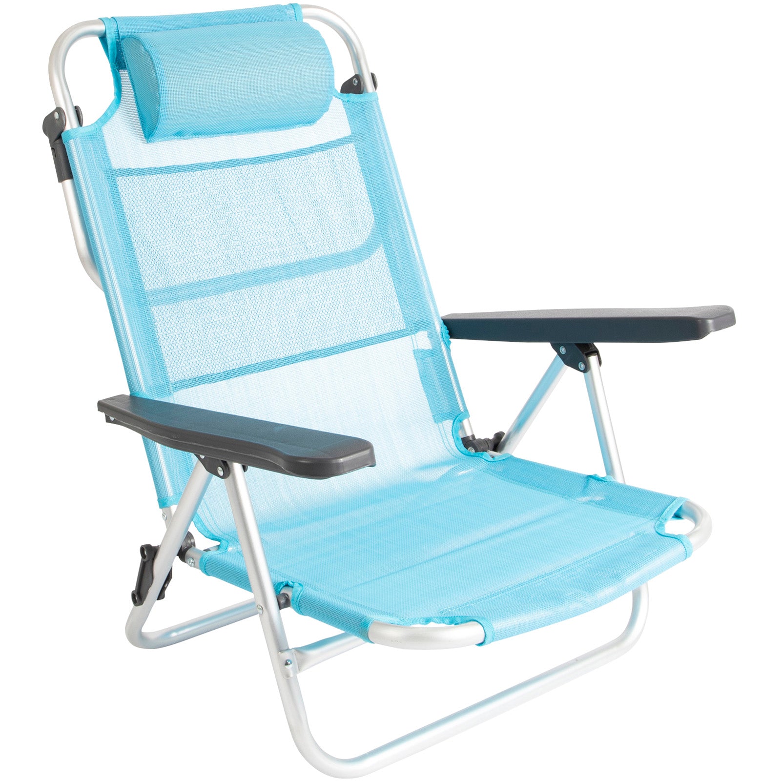 Chaise de plage BO-CAMP Monaco Chaise longue de camping Chaise pliante Basse Réglable Aluminium