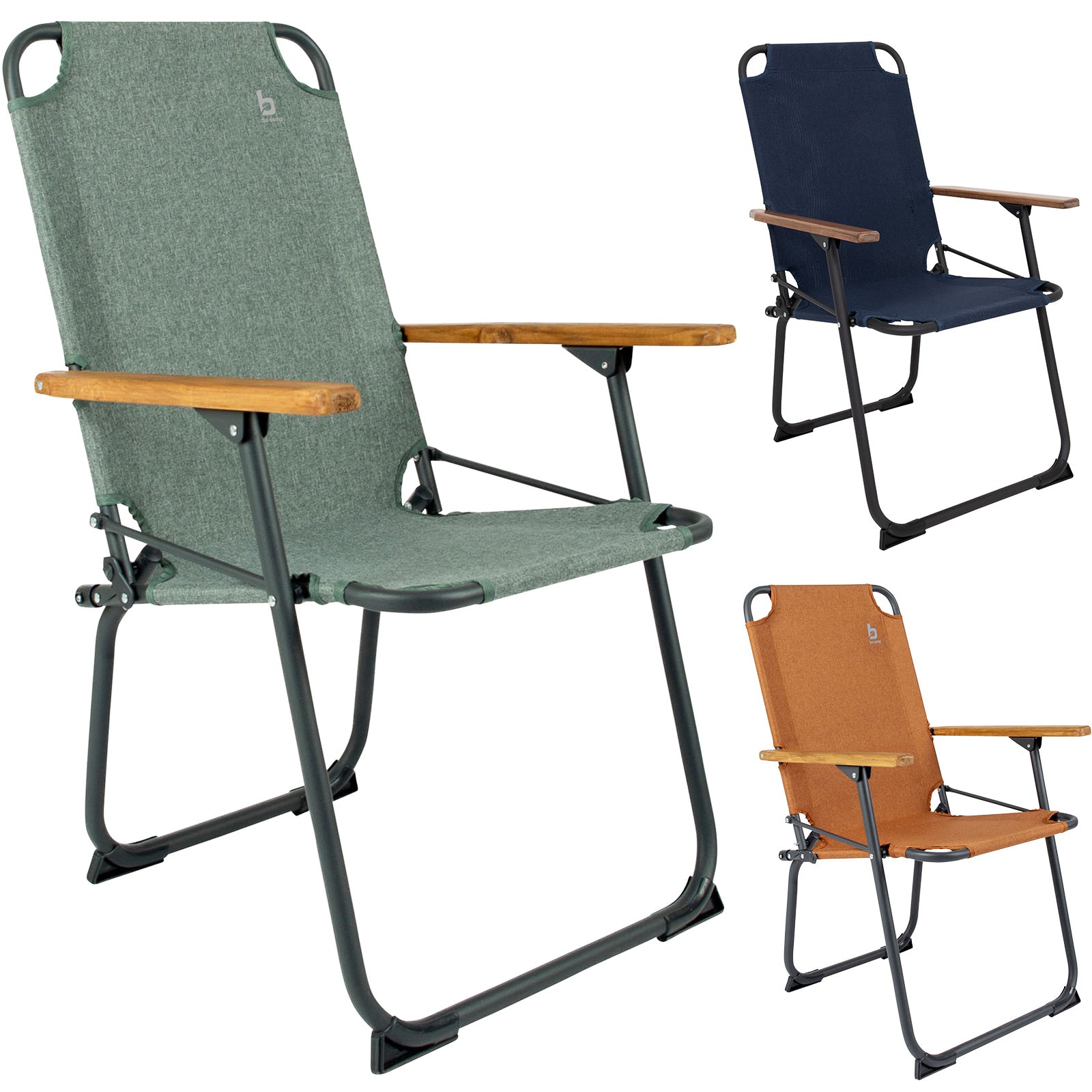 BO-CAMP Camping Chair Bushwick Garden Folding Chair Folding Chair Foldable Aluminium Wood 100kg