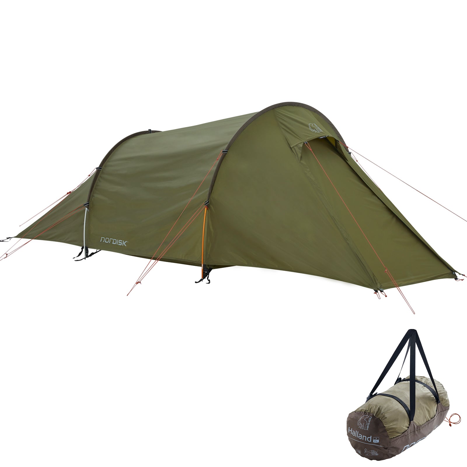 Tente de trekking NORDISK Halland pour 2 personnes, tente tunnel pour vélo, camping, légère