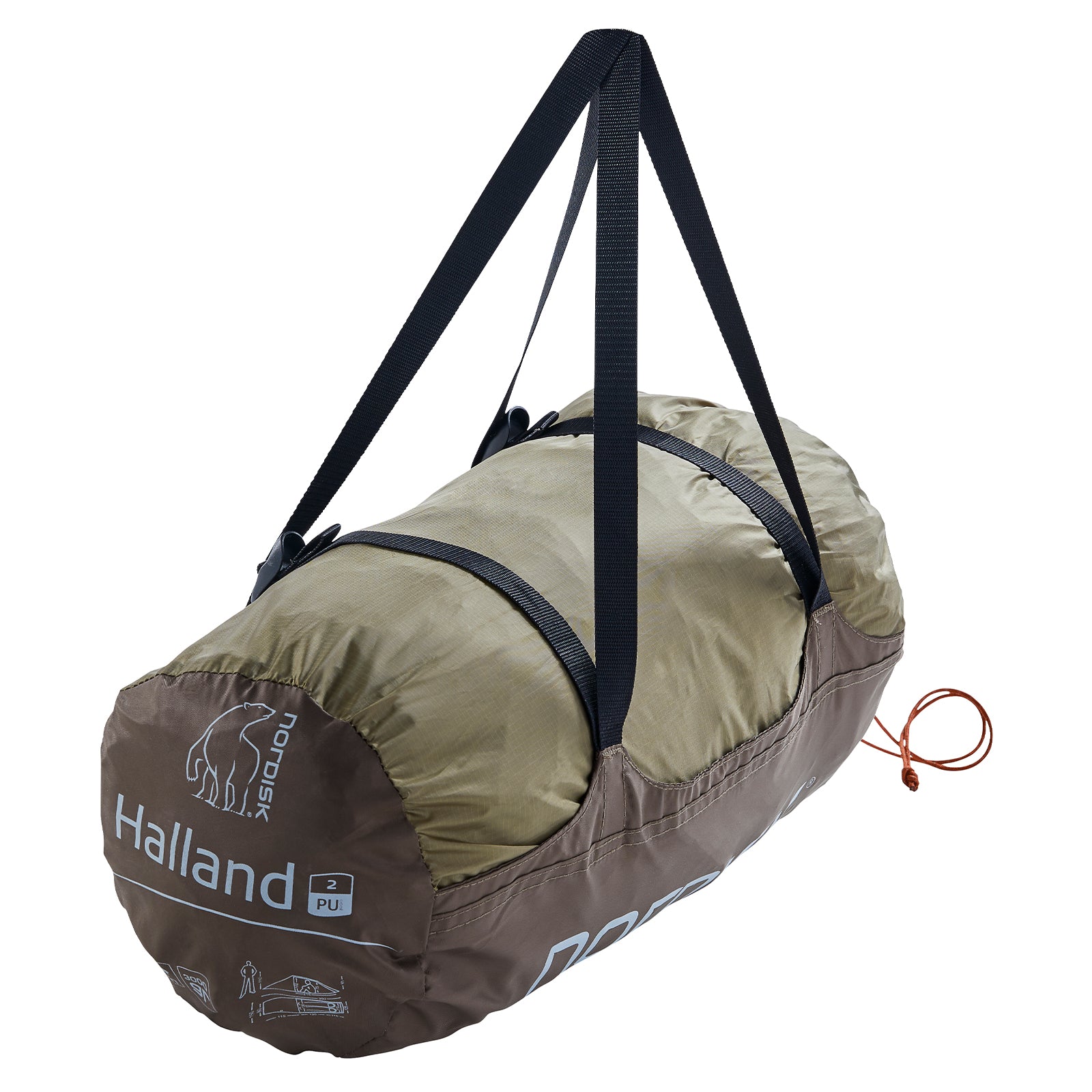 Tente de trekking NORDISK Halland pour 2 personnes, tente tunnel pour vélo, camping, légère