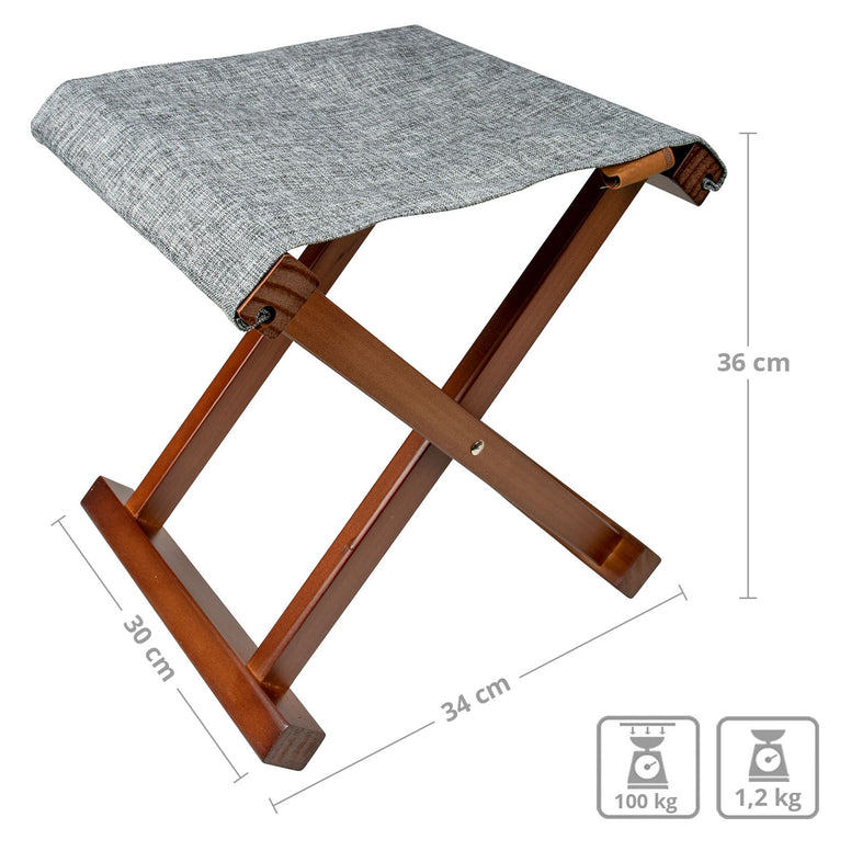 BO-CAMP folding stool Brentford retro camping stool folding stool wooden stool 100 kg